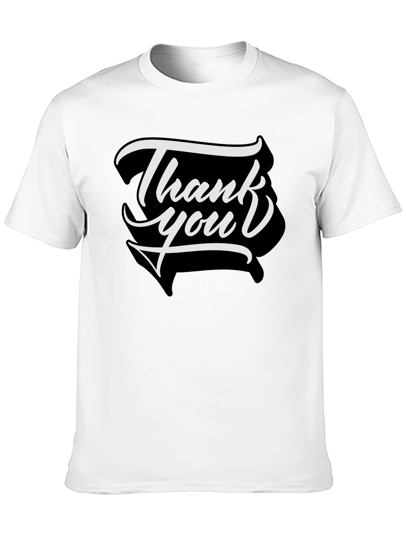 Camiseta Negra Thank You Casual y Moderna