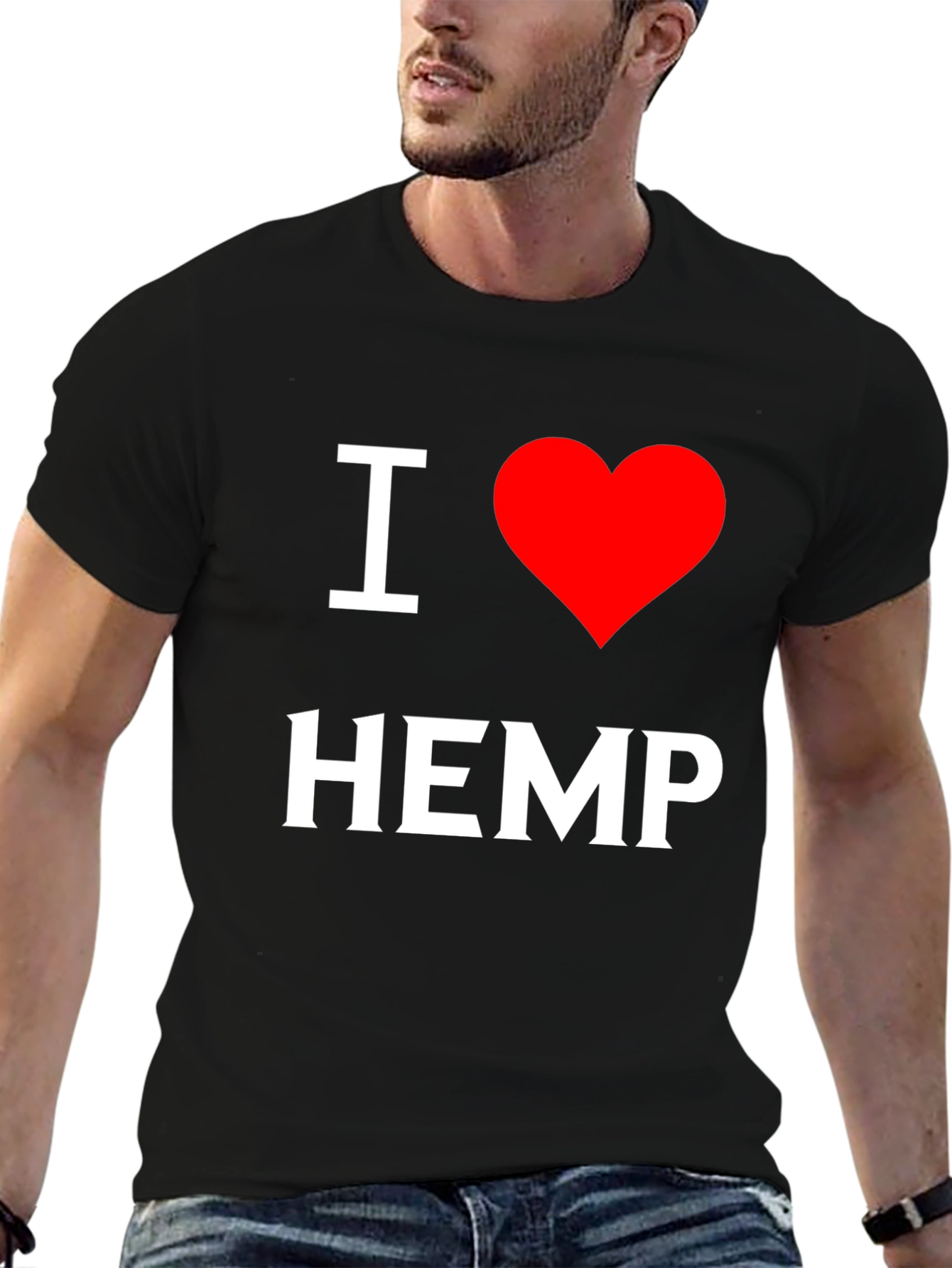 Camiseta Negra I ❤️ Hemp