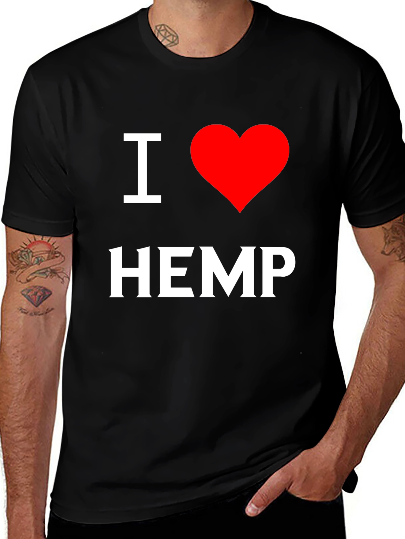 Camiseta Negra I ❤️ Hemp
