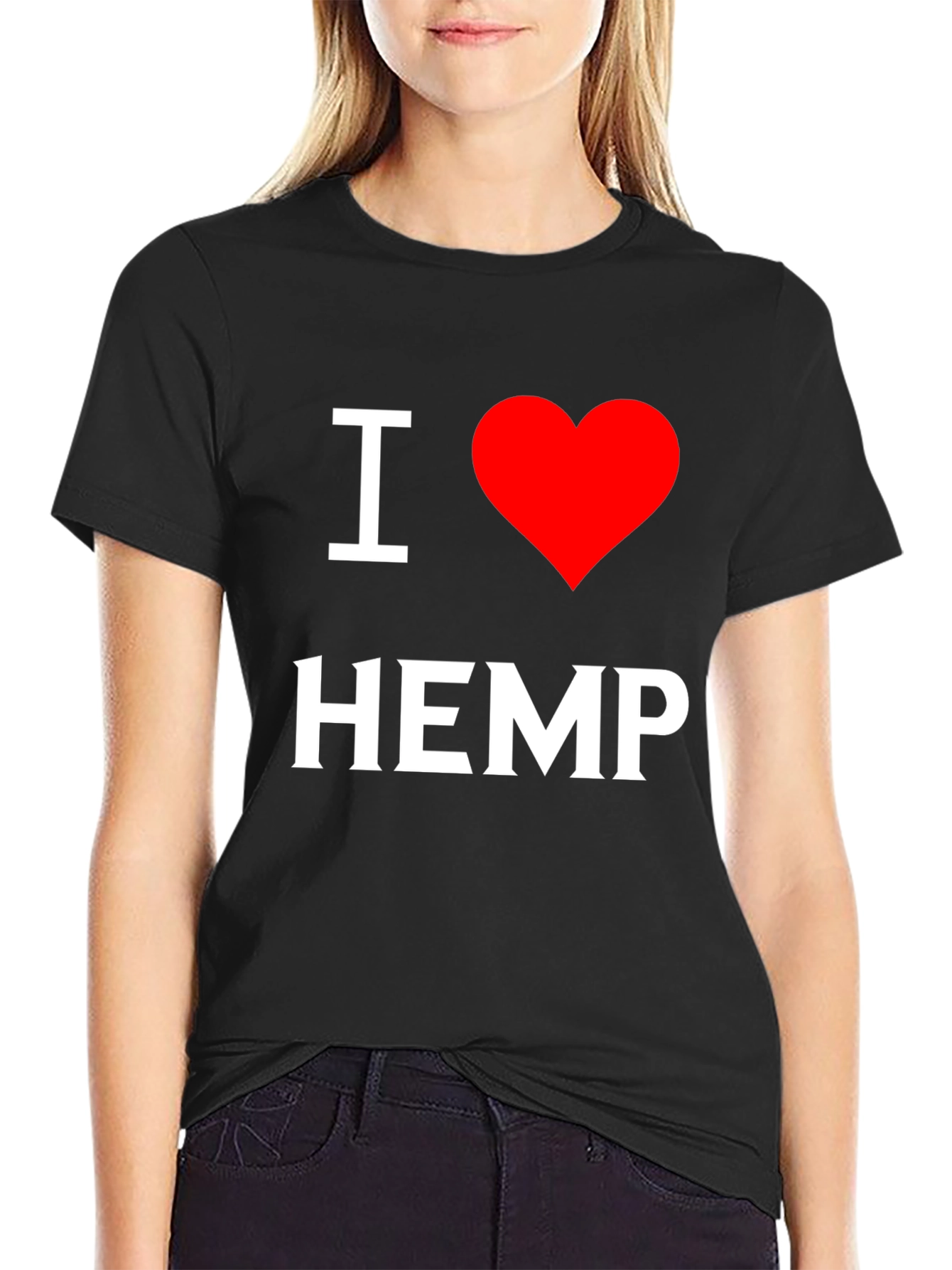 Camiseta Negra I ❤️ Hemp