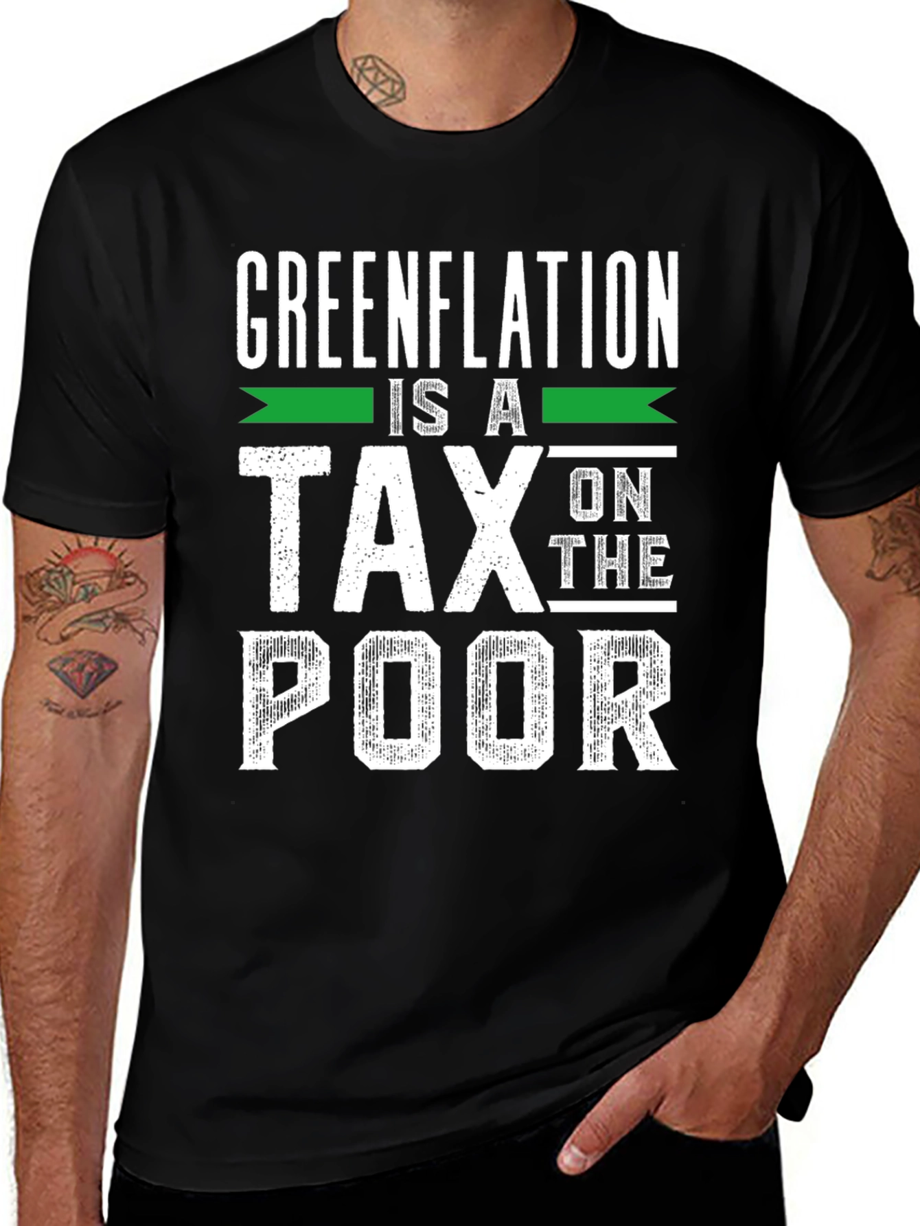 Camiseta Negra: Greenflation es un impuesto sobre los pobres