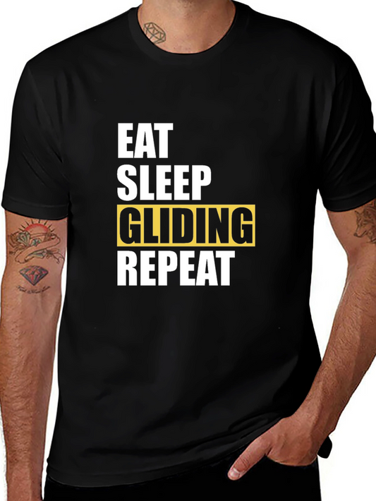 Camiseta Negra Eat Sleep Gliding Repeat