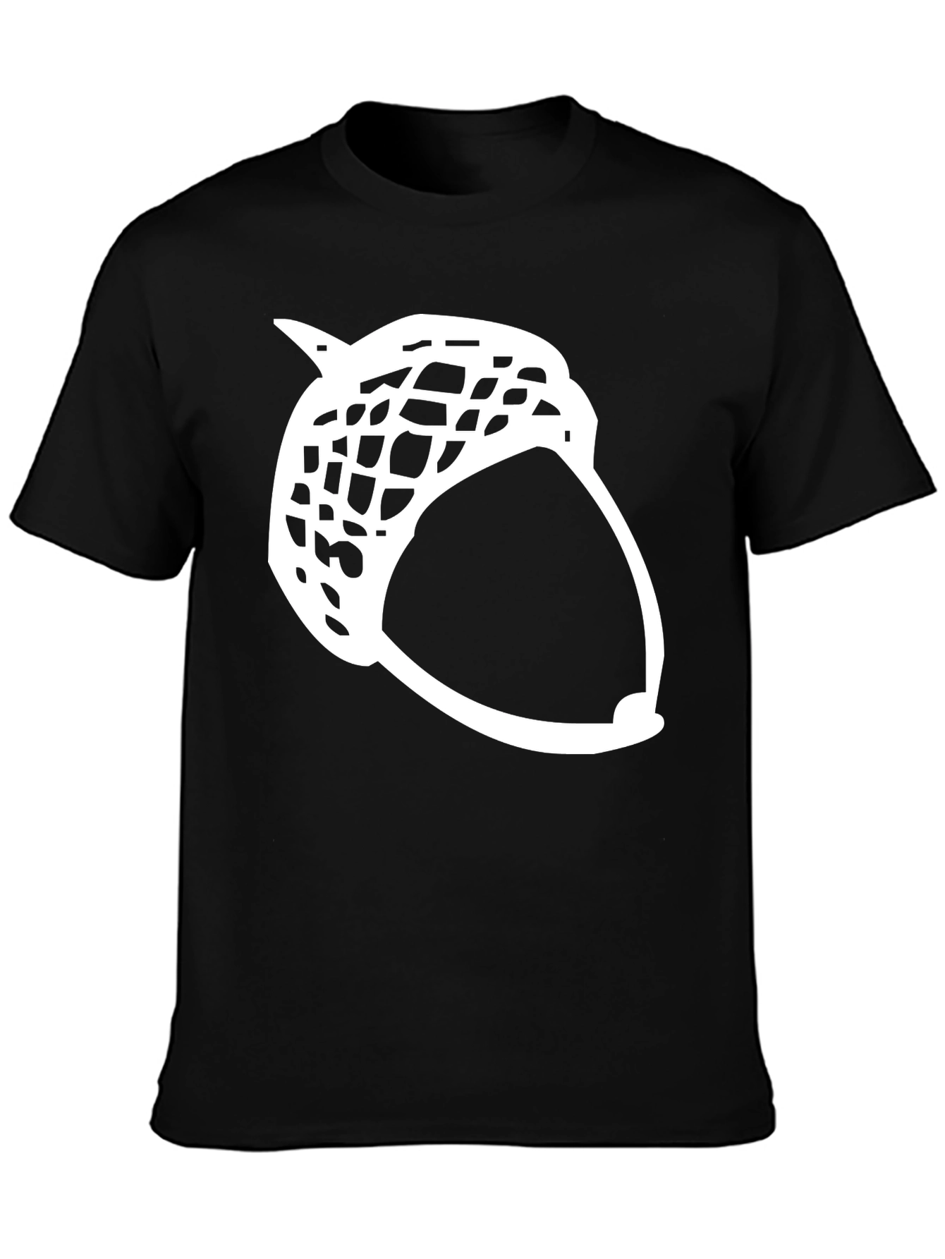 Camiseta Negra Diseño Bellota Contorno Blanco