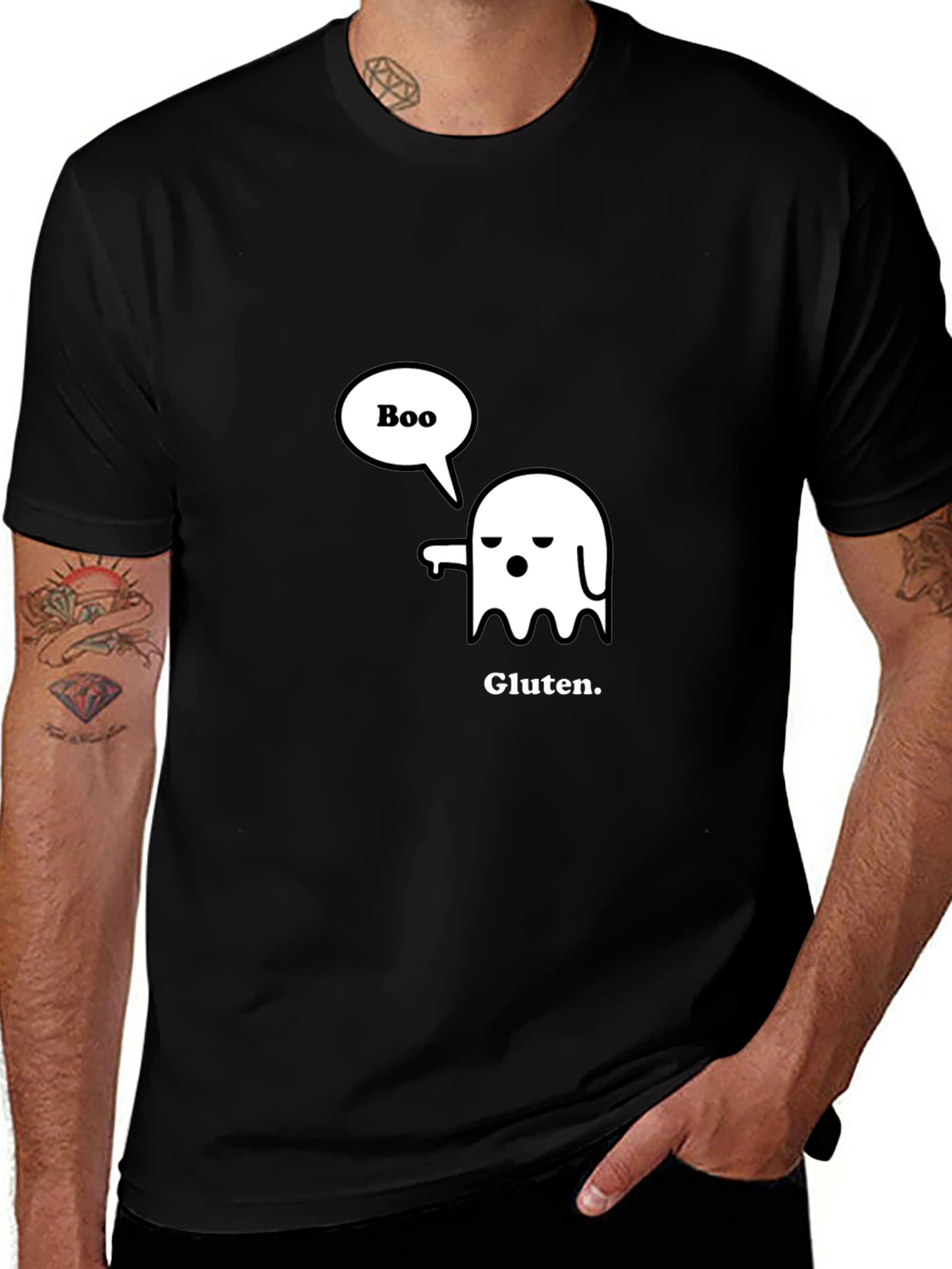 Camiseta Negra Fantasma Anti-Gluten