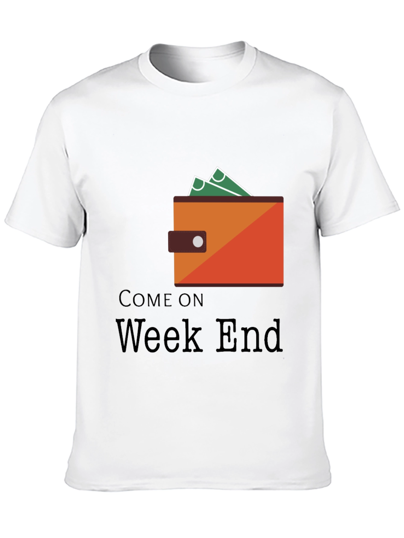 Camiseta Negra Come On Weekend con Diseño de Billetera