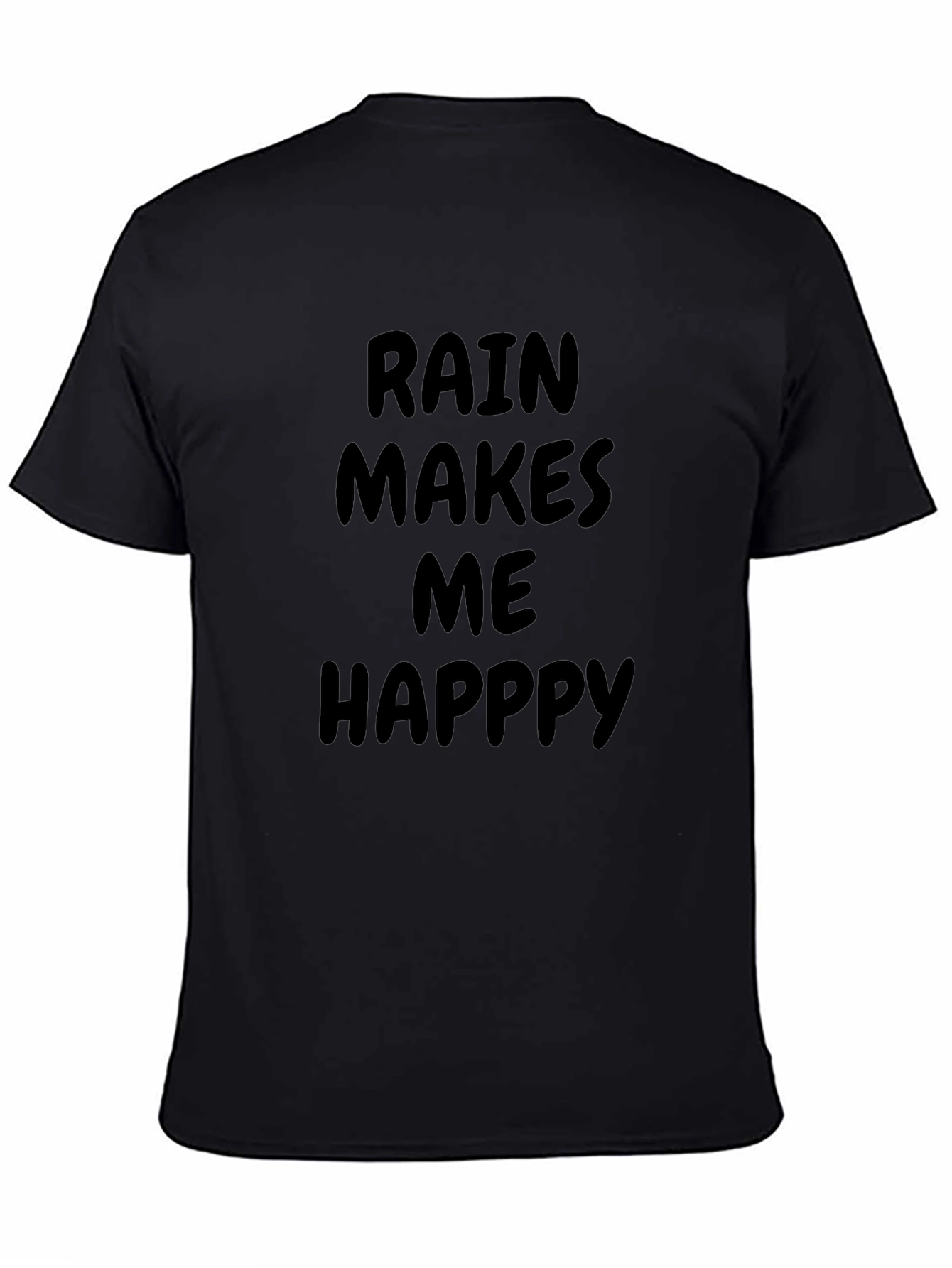Camiseta Negra Rain Makes Me Happy