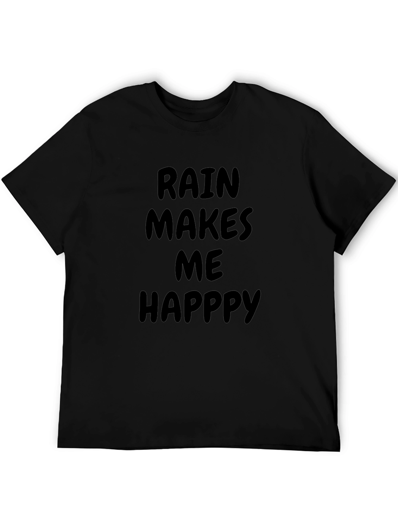Camiseta Negra Rain Makes Me Happy