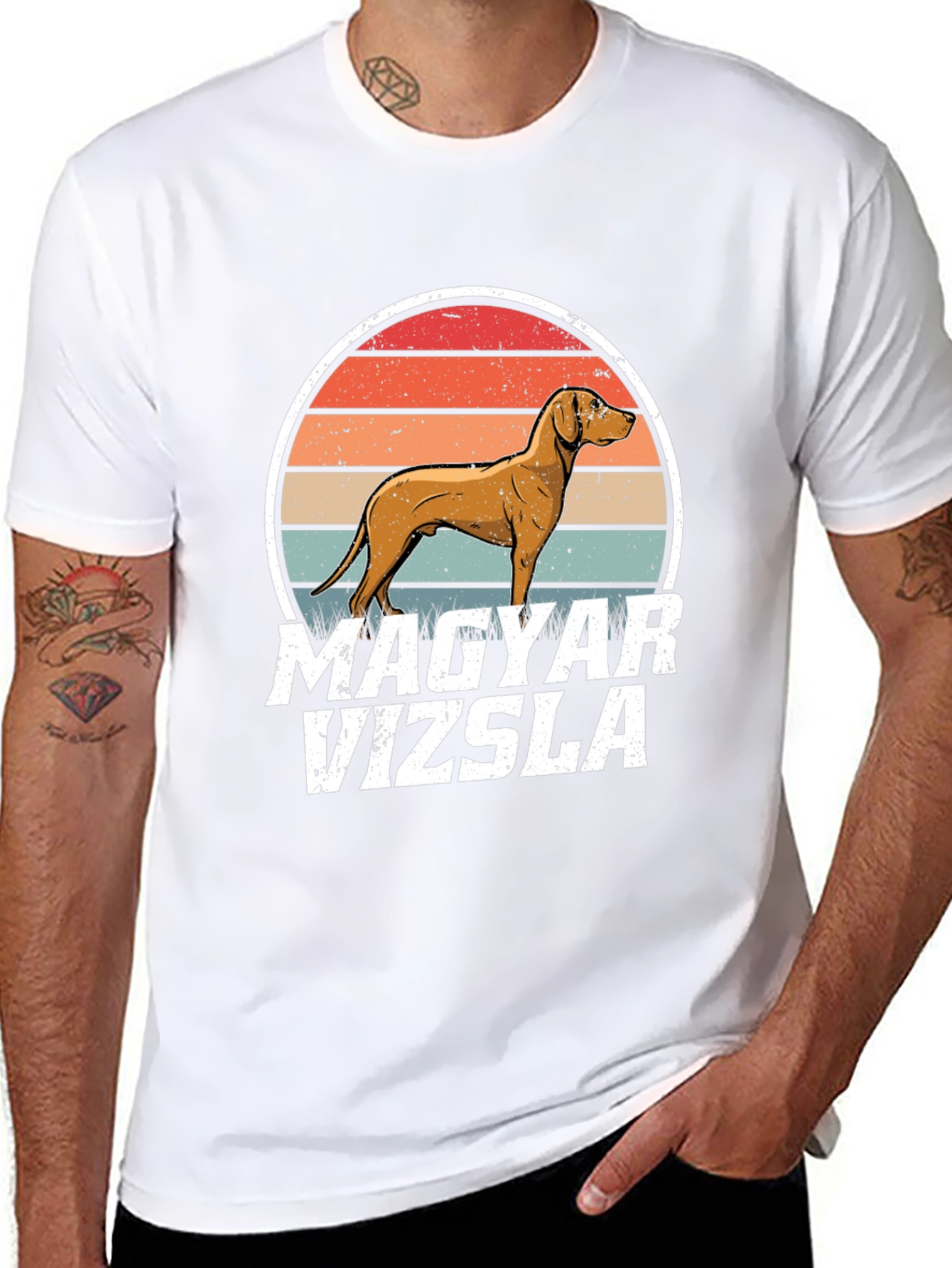 Camiseta Vizsla Húngaro Atardecer Retro