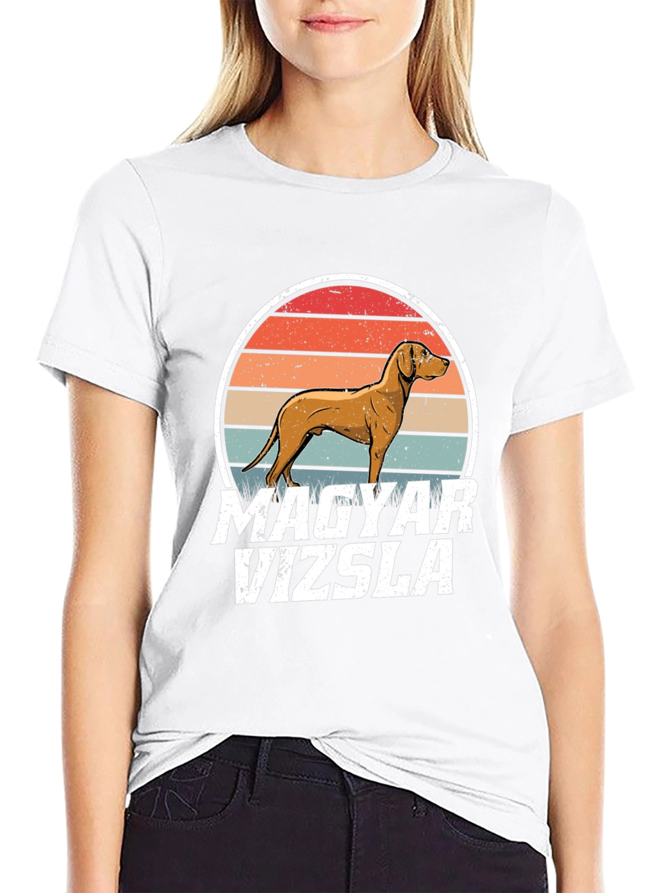 Camiseta Vizsla Húngaro Atardecer Retro