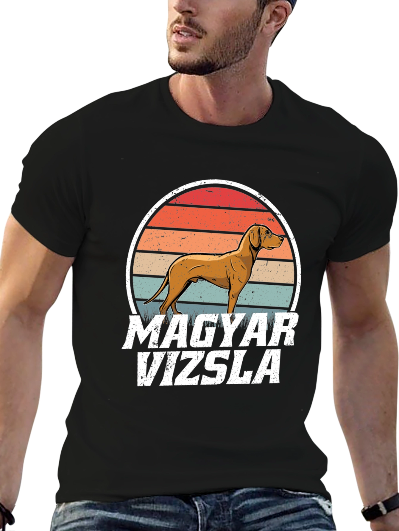 Camiseta Vizsla Húngaro Atardecer Retro