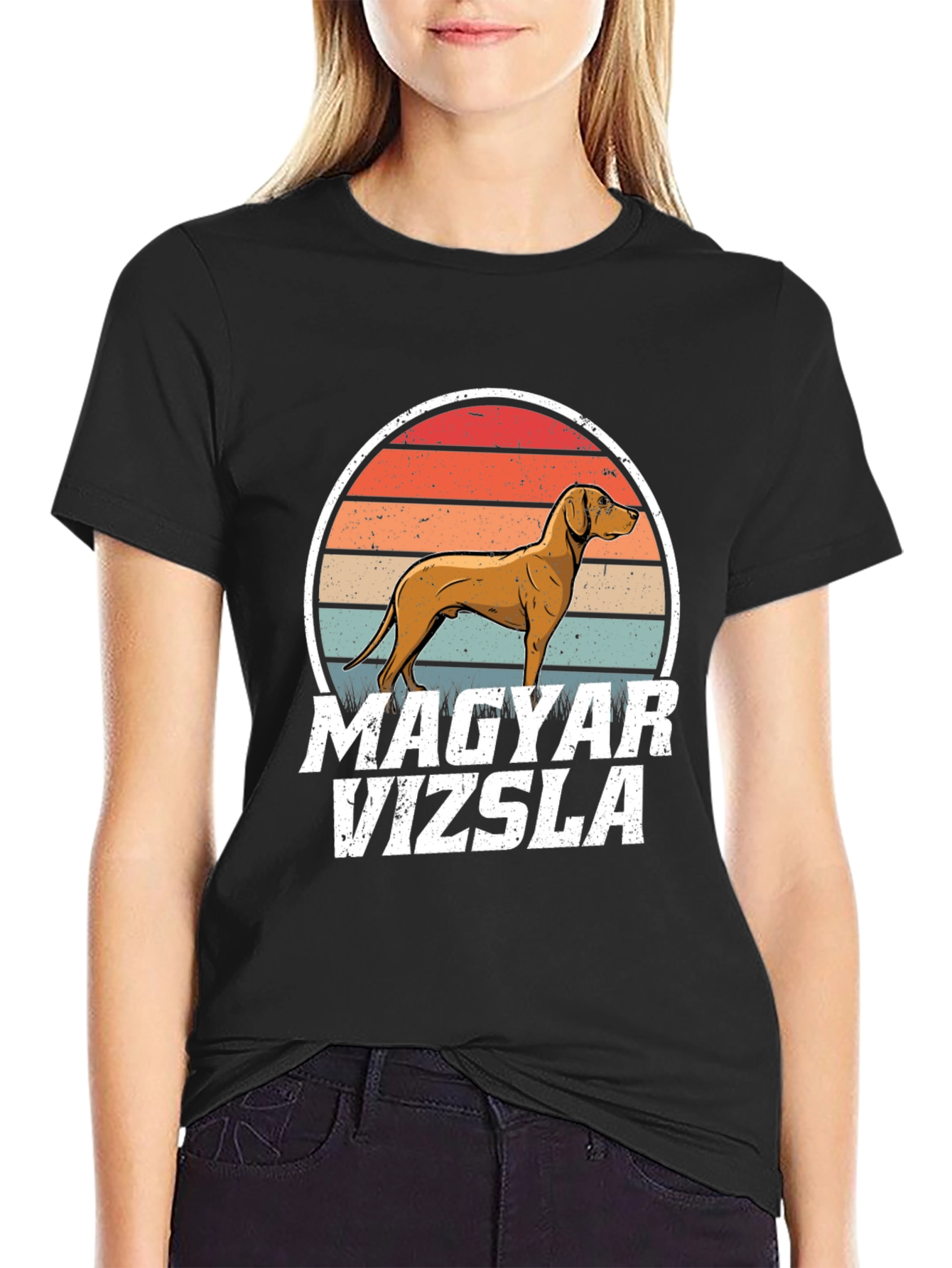 Camiseta Vizsla Húngaro Atardecer Retro