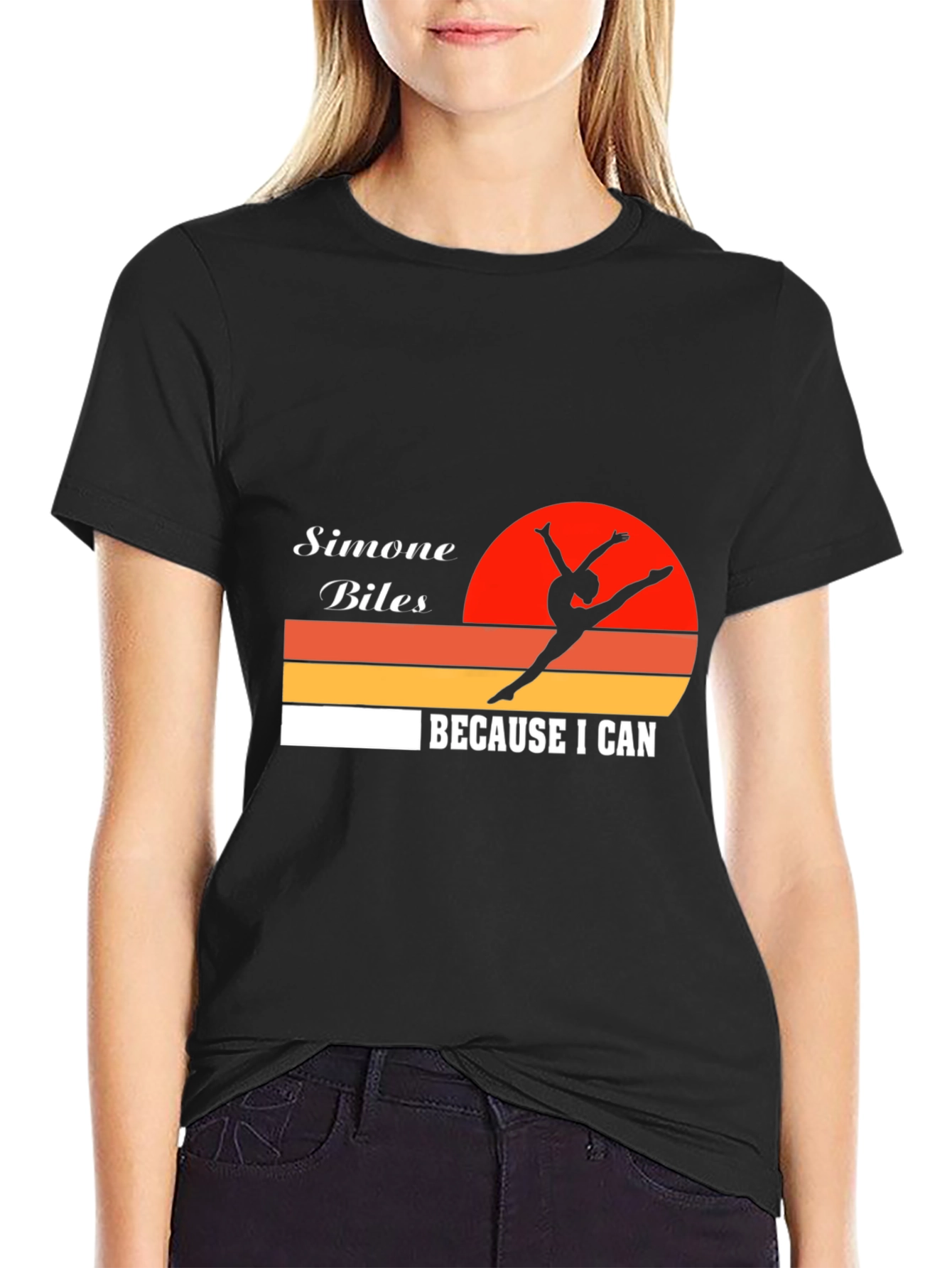 Camiseta Negra Deportiva Simone Biles Retro