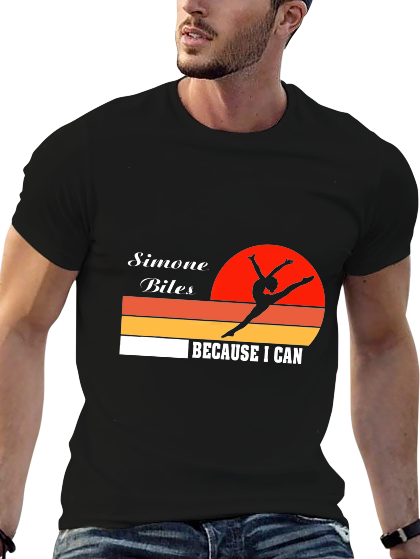 Camiseta Negra Deportiva Simone Biles Retro