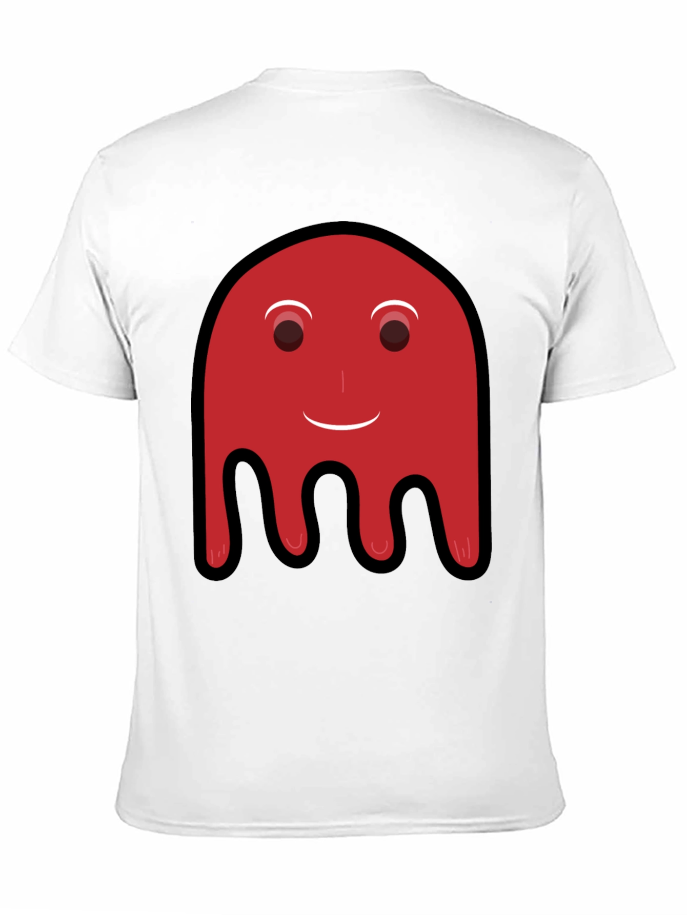 Camiseta Negra con Diseño Fantasma Rojo Divertido