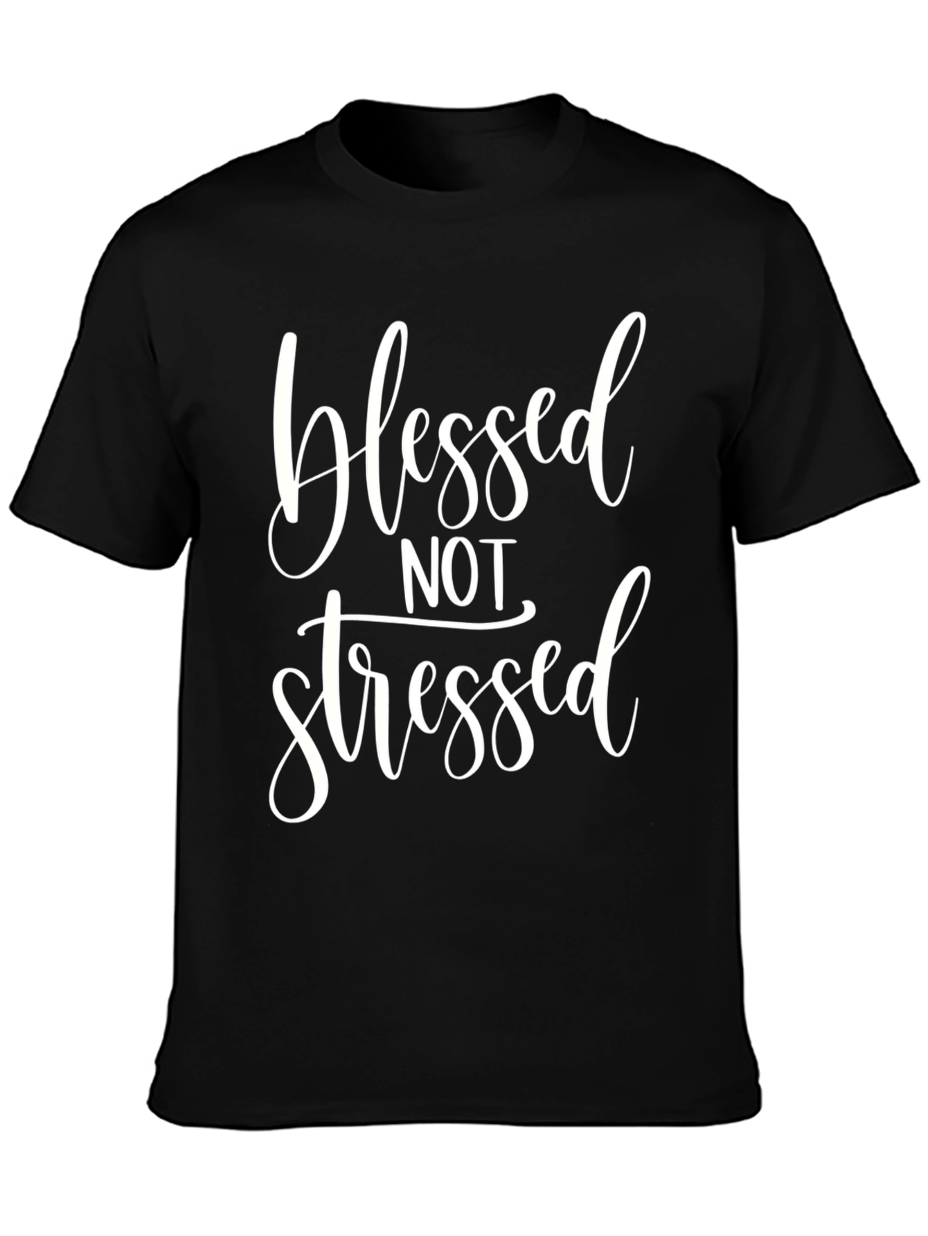 Camiseta Negra: Bendecido No Estresado