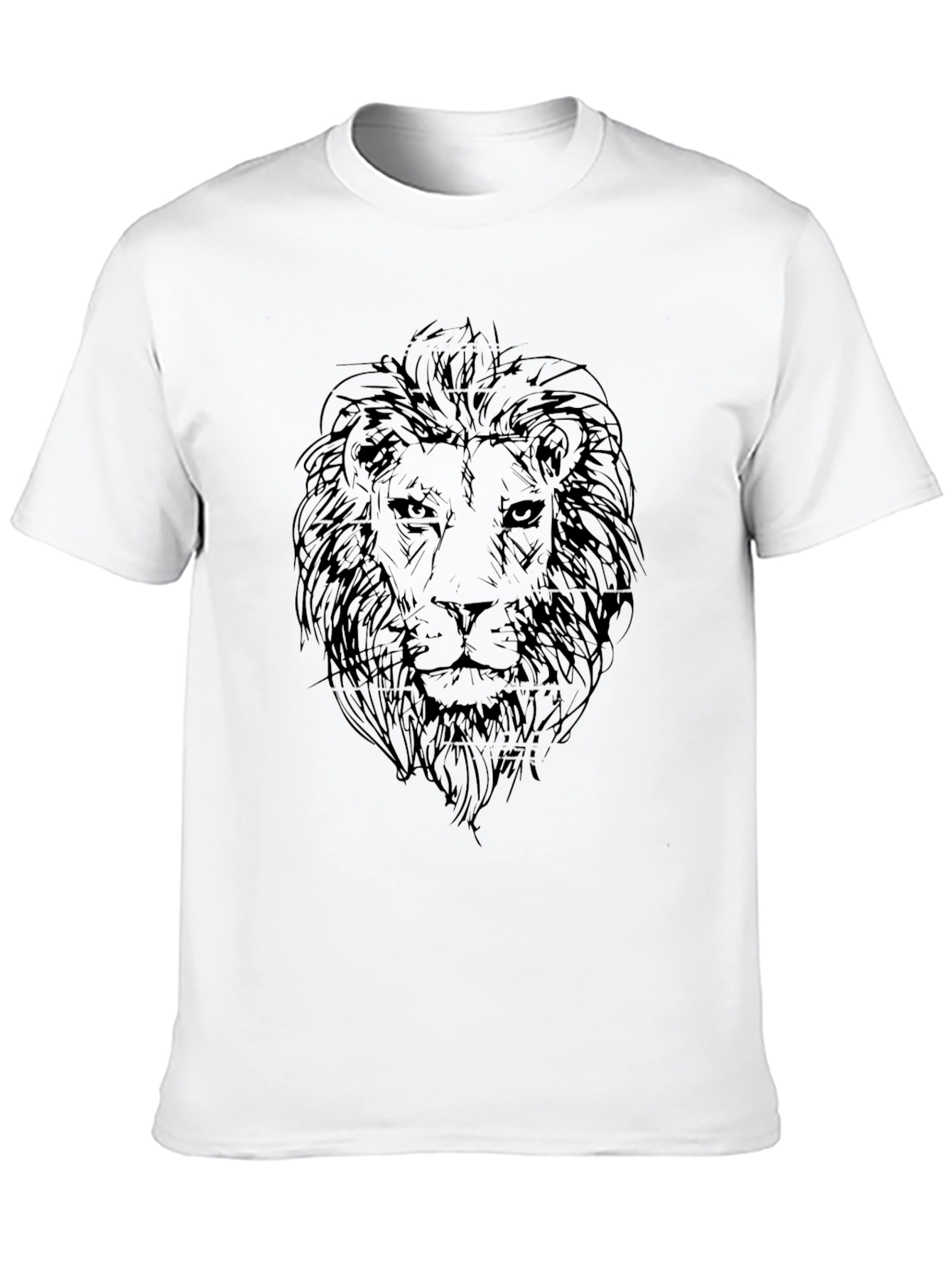 Camiseta Negra con Diseño de León para Hombre