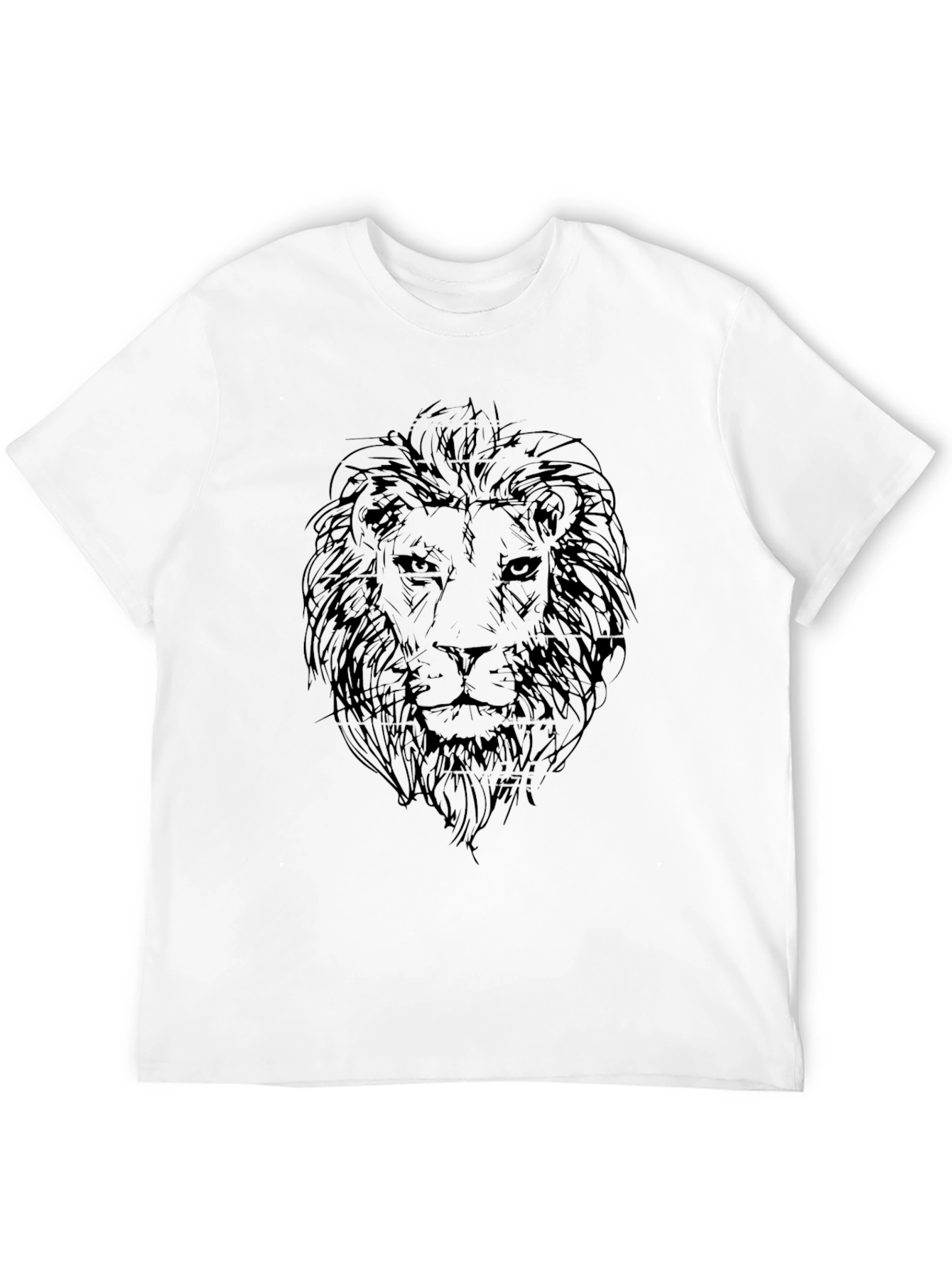 Camiseta Negra con Diseño de León para Hombre