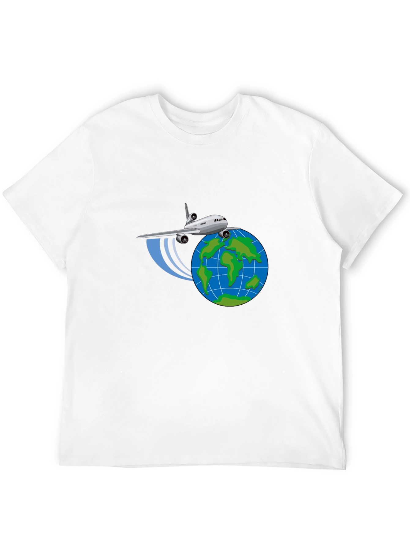 Camiseta Negra Diseño Avión y Globo - Viajes