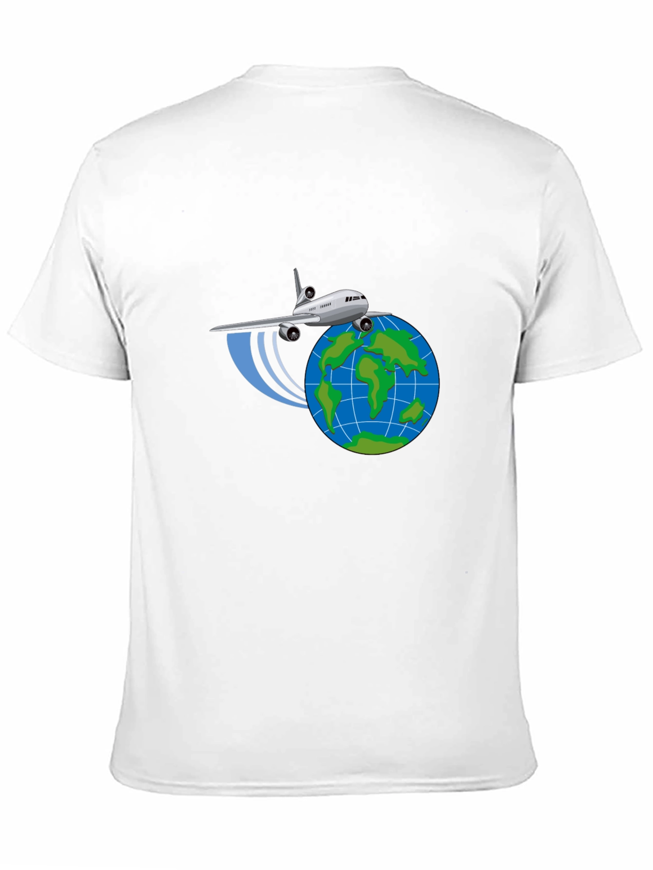 Camiseta Negra Diseño Avión y Globo - Viajes