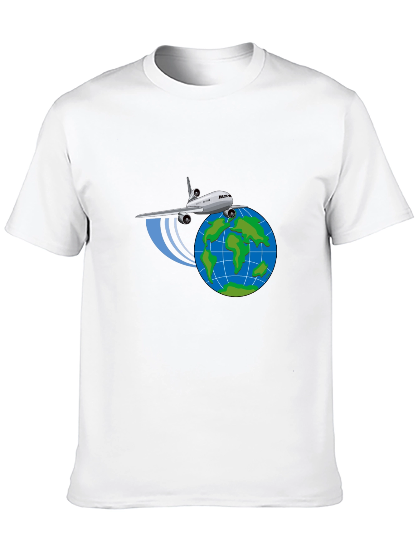 Camiseta Negra Diseño Avión y Globo - Viajes