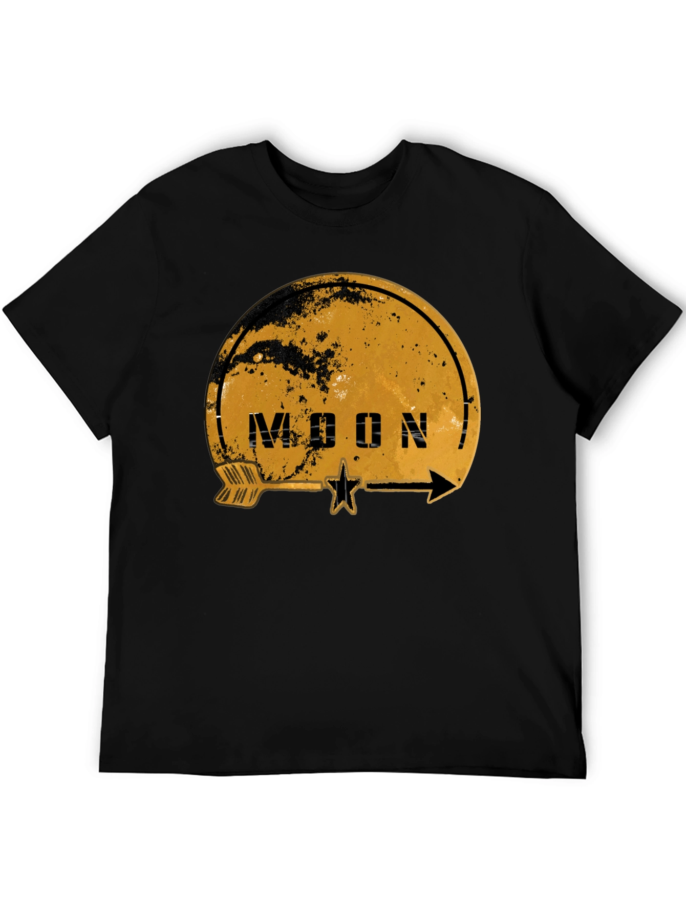 Camiseta Negra Estampada Moon