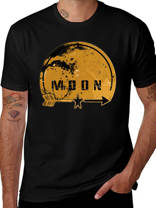 Camiseta Negra Estampada Moon
