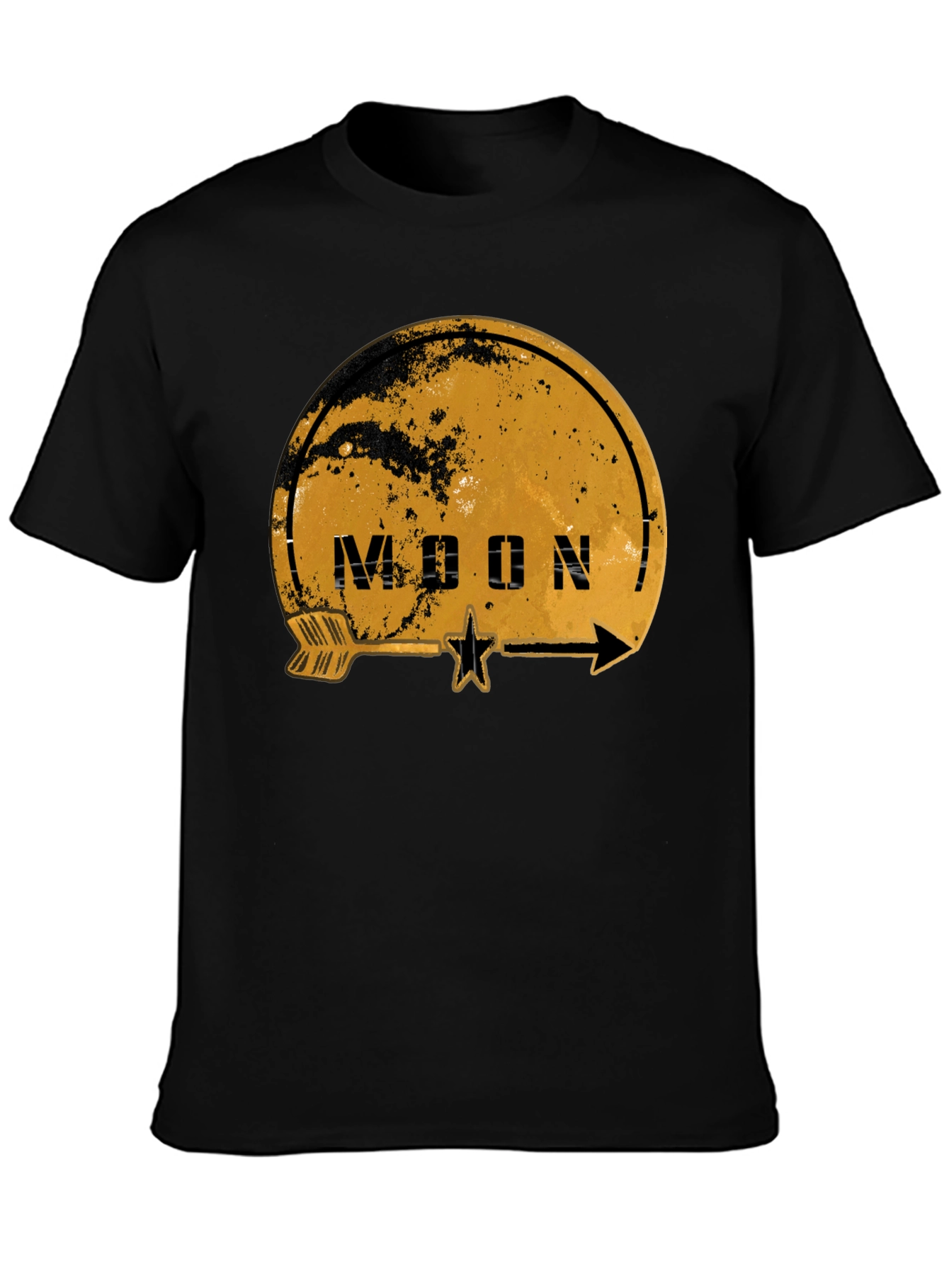 Camiseta Negra Estampada Moon