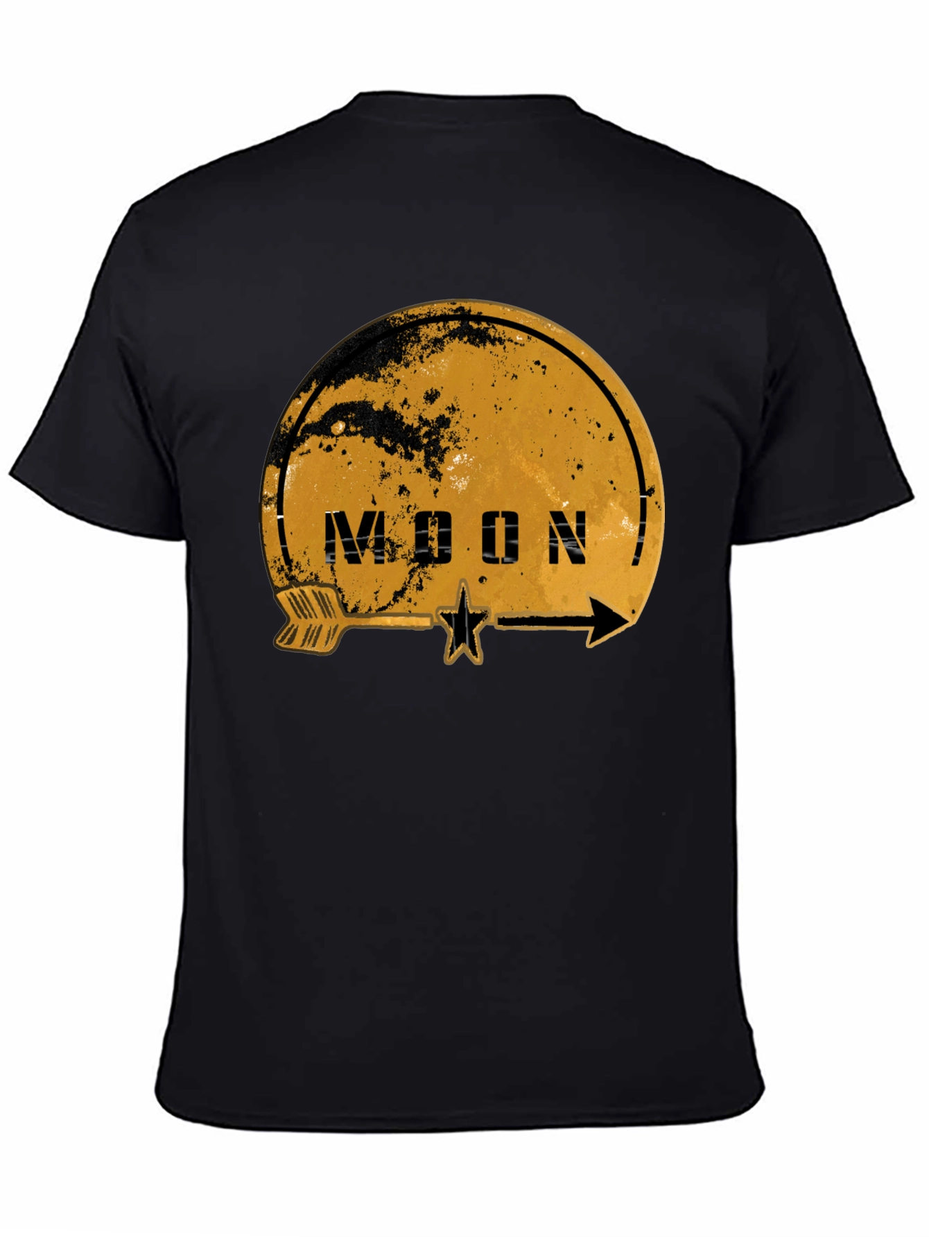 Camiseta Negra Estampada Moon