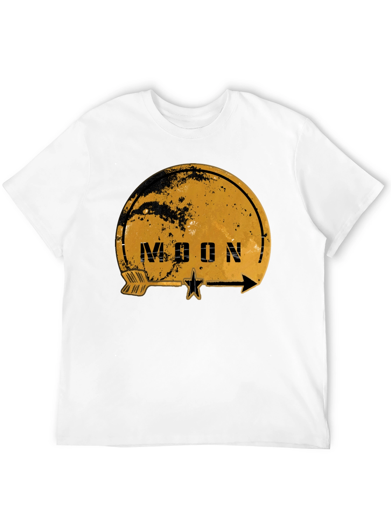 Camiseta Negra Estampada Moon