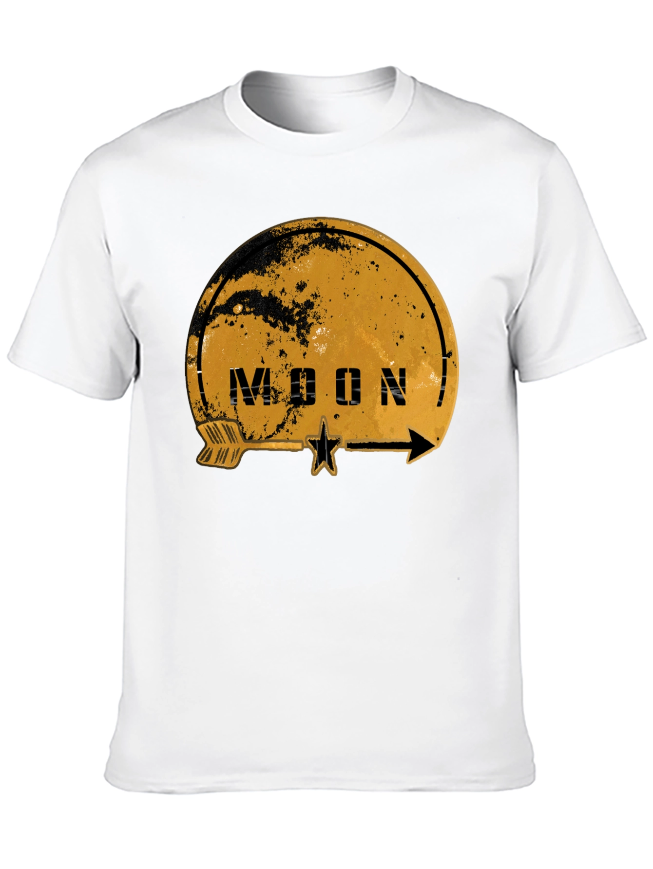 Camiseta Negra Estampada Moon