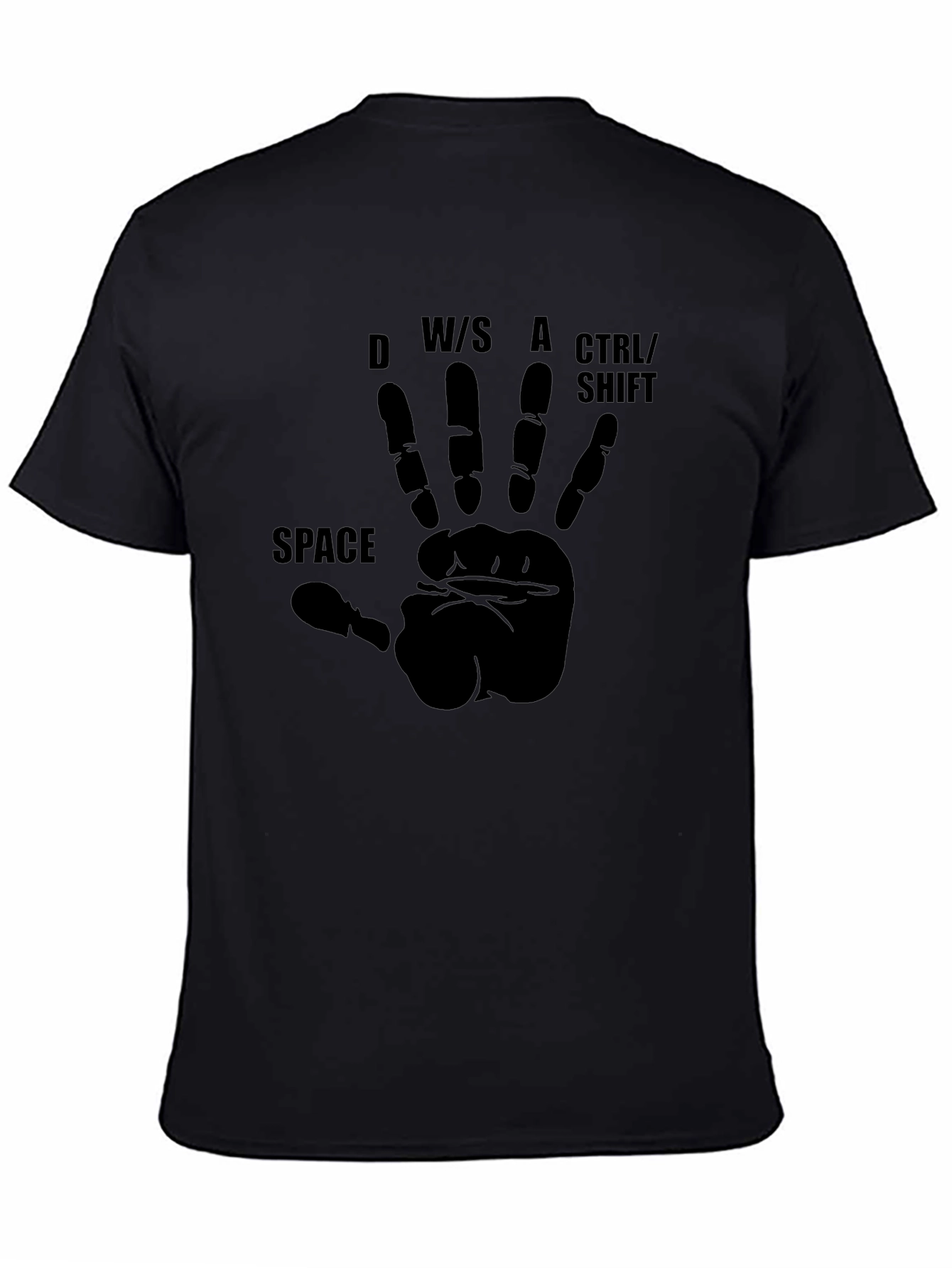Camiseta Negra Gamer: ¡Controla con una Mano!