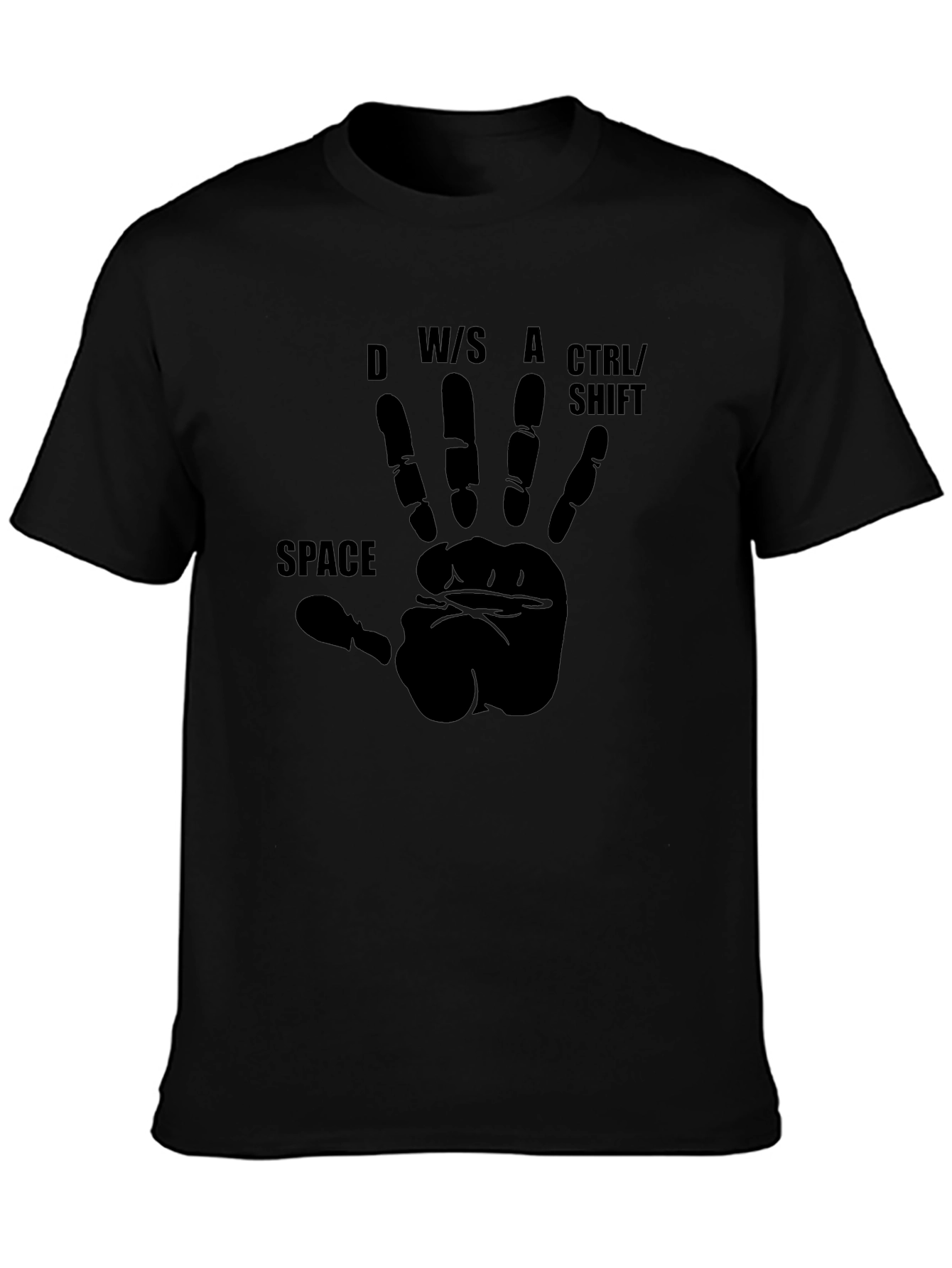 Camiseta Negra Gamer: ¡Controla con una Mano!