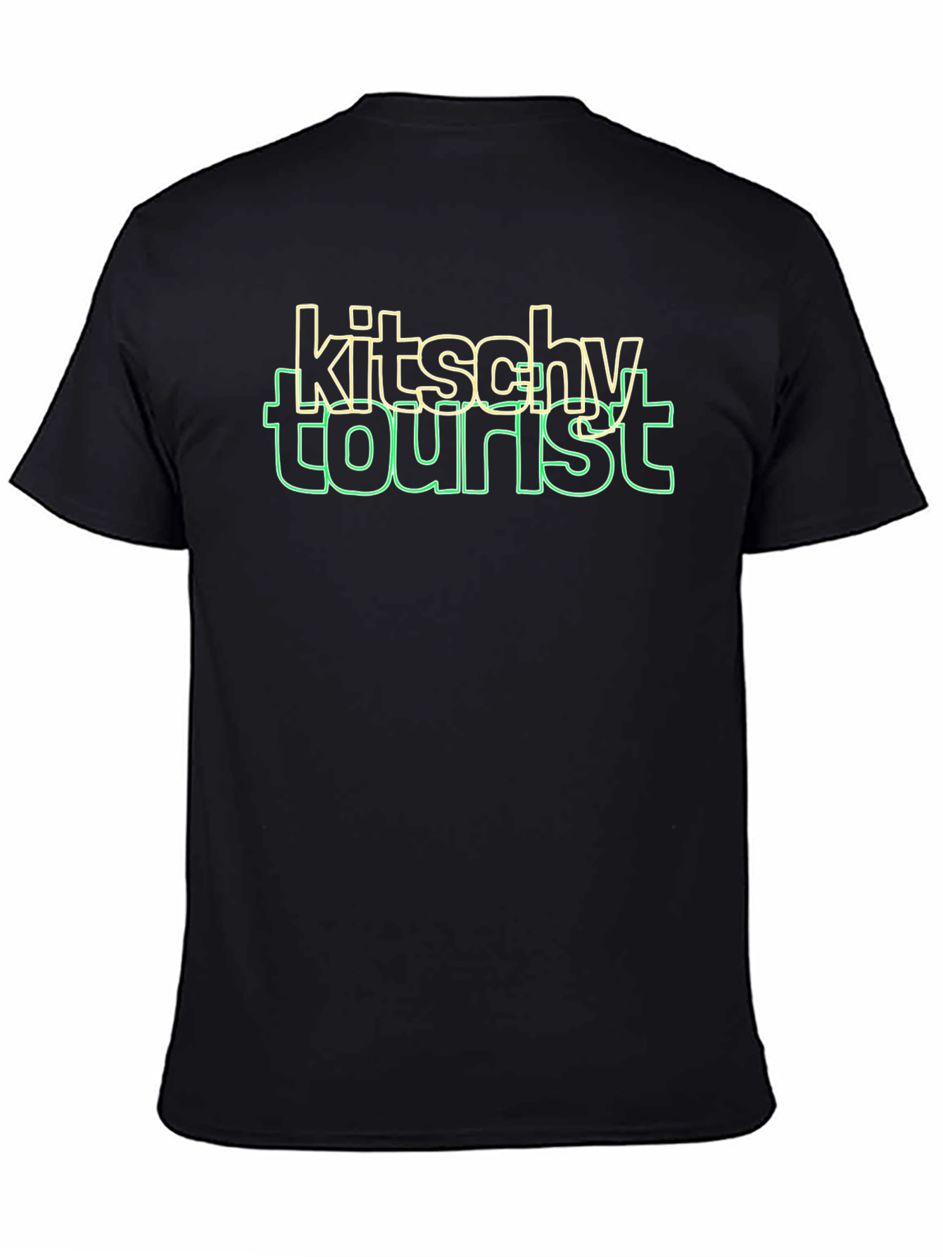 Camiseta Negra Kitsch Tourist Diseño Casual