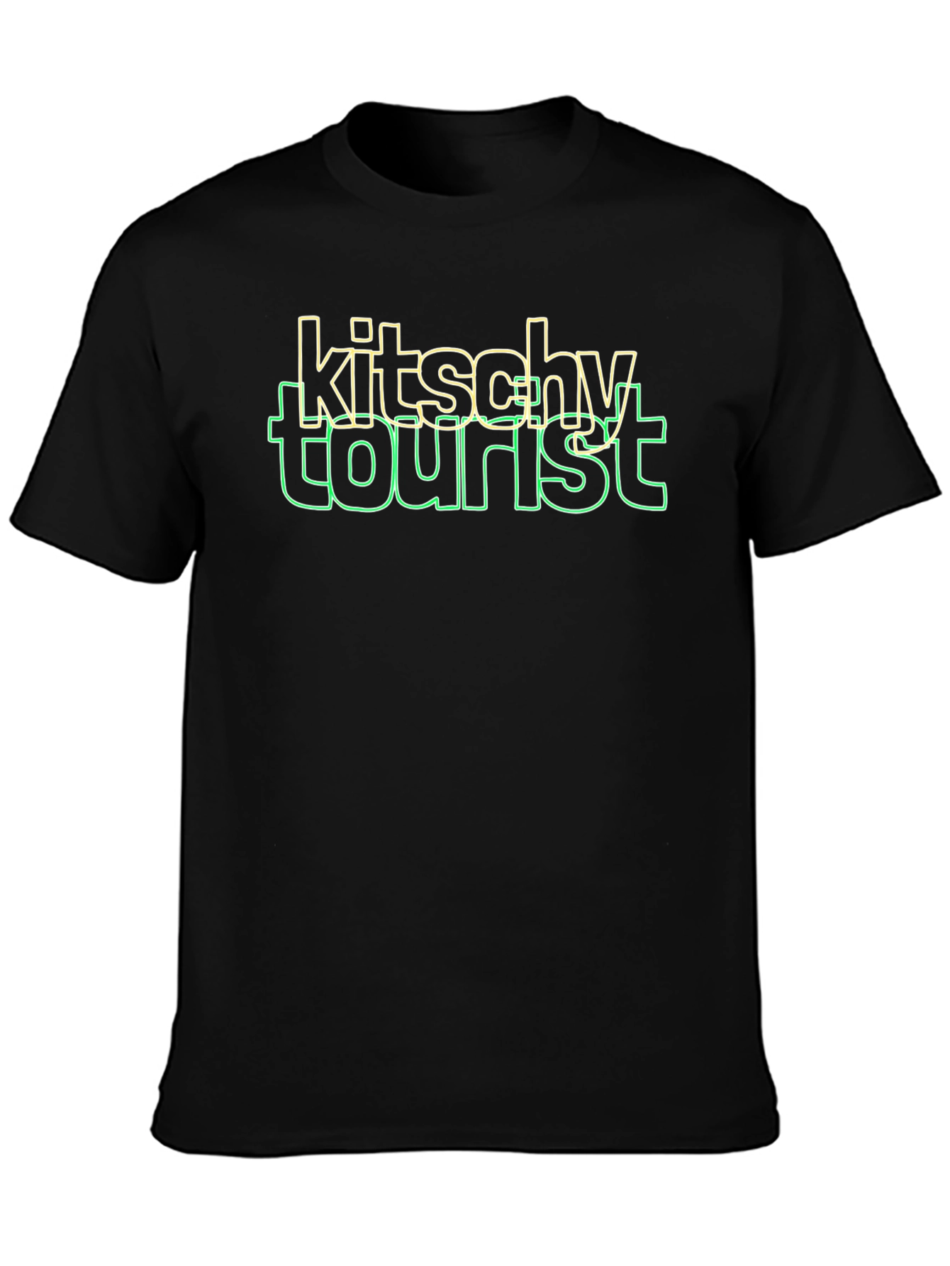 Camiseta Negra Kitsch Tourist Diseño Casual