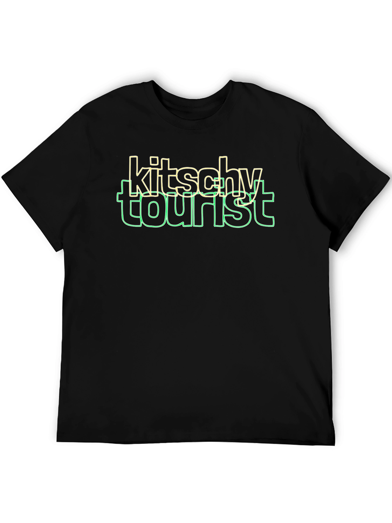 Camiseta Negra Kitsch Tourist Diseño Casual