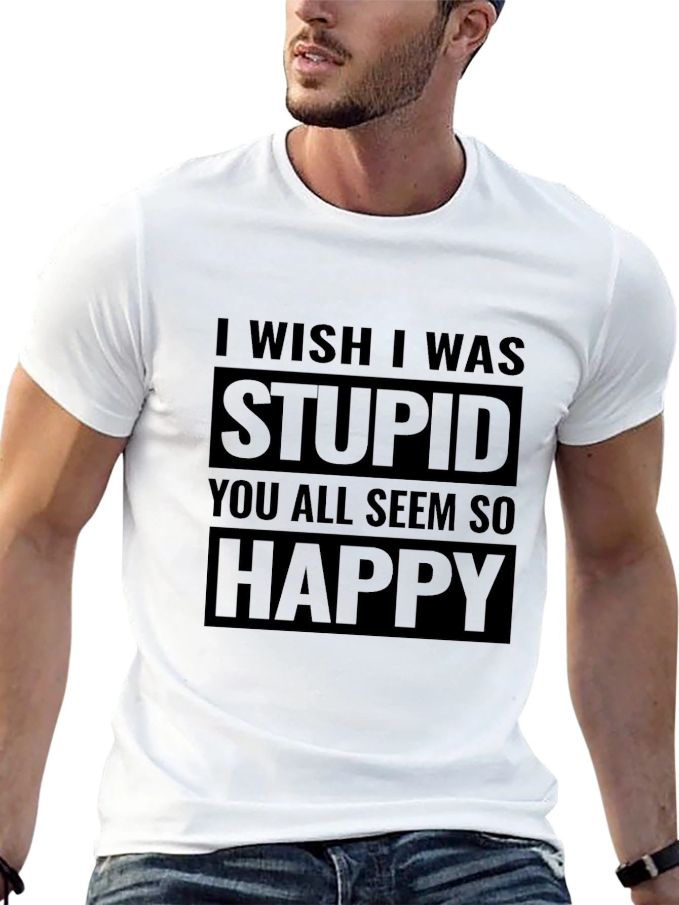 Camiseta Negra Stupid Happy