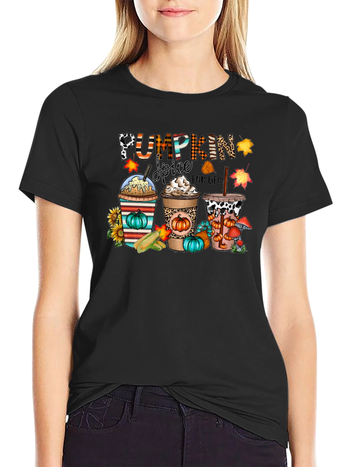 Camiseta Negra Pumpkin Spice For Life