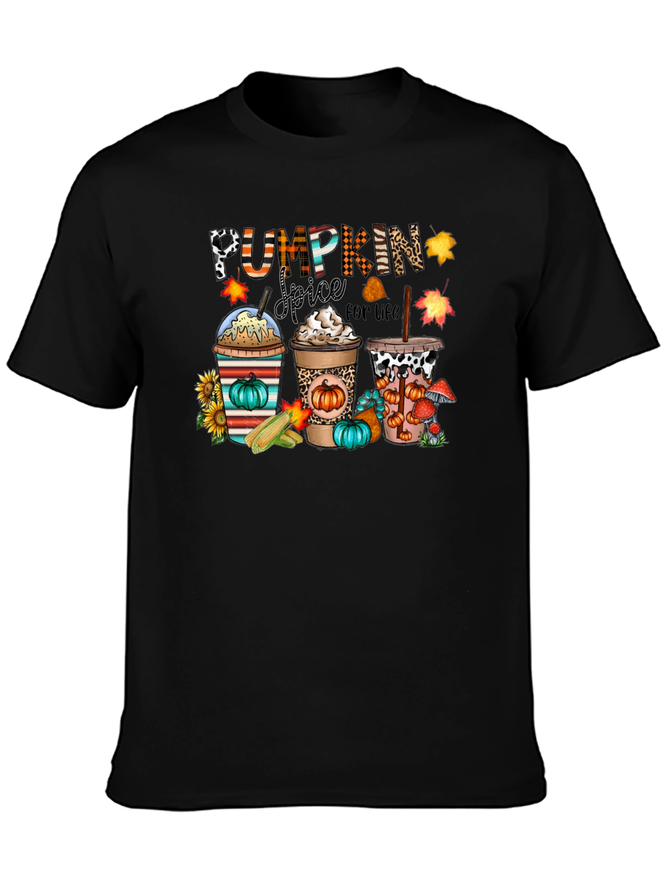 Camiseta Negra Pumpkin Spice For Life