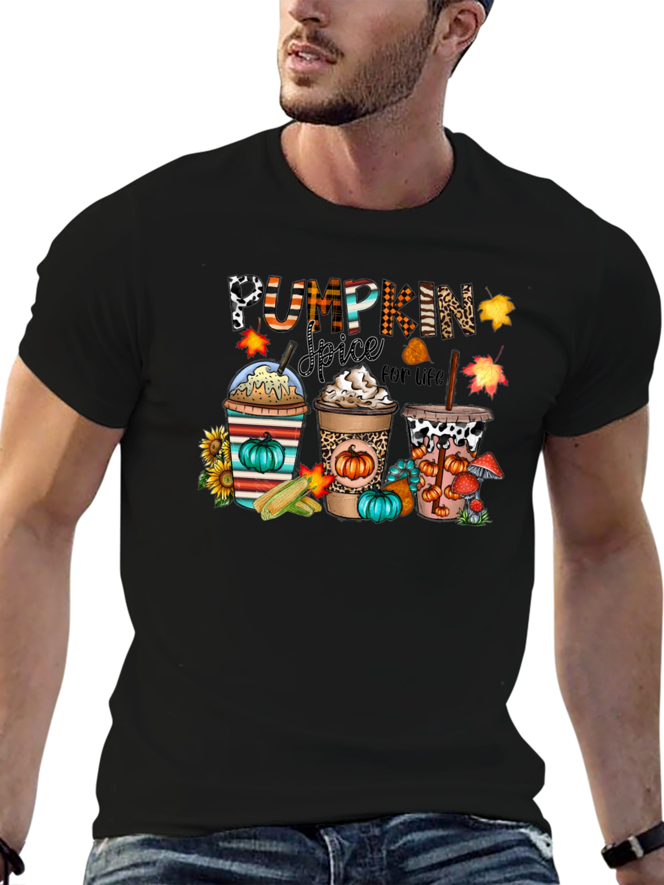 Camiseta Negra Pumpkin Spice For Life