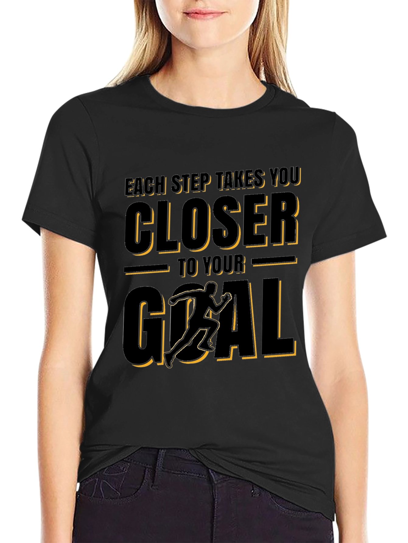 Camiseta Negra Deportiva Motivacional