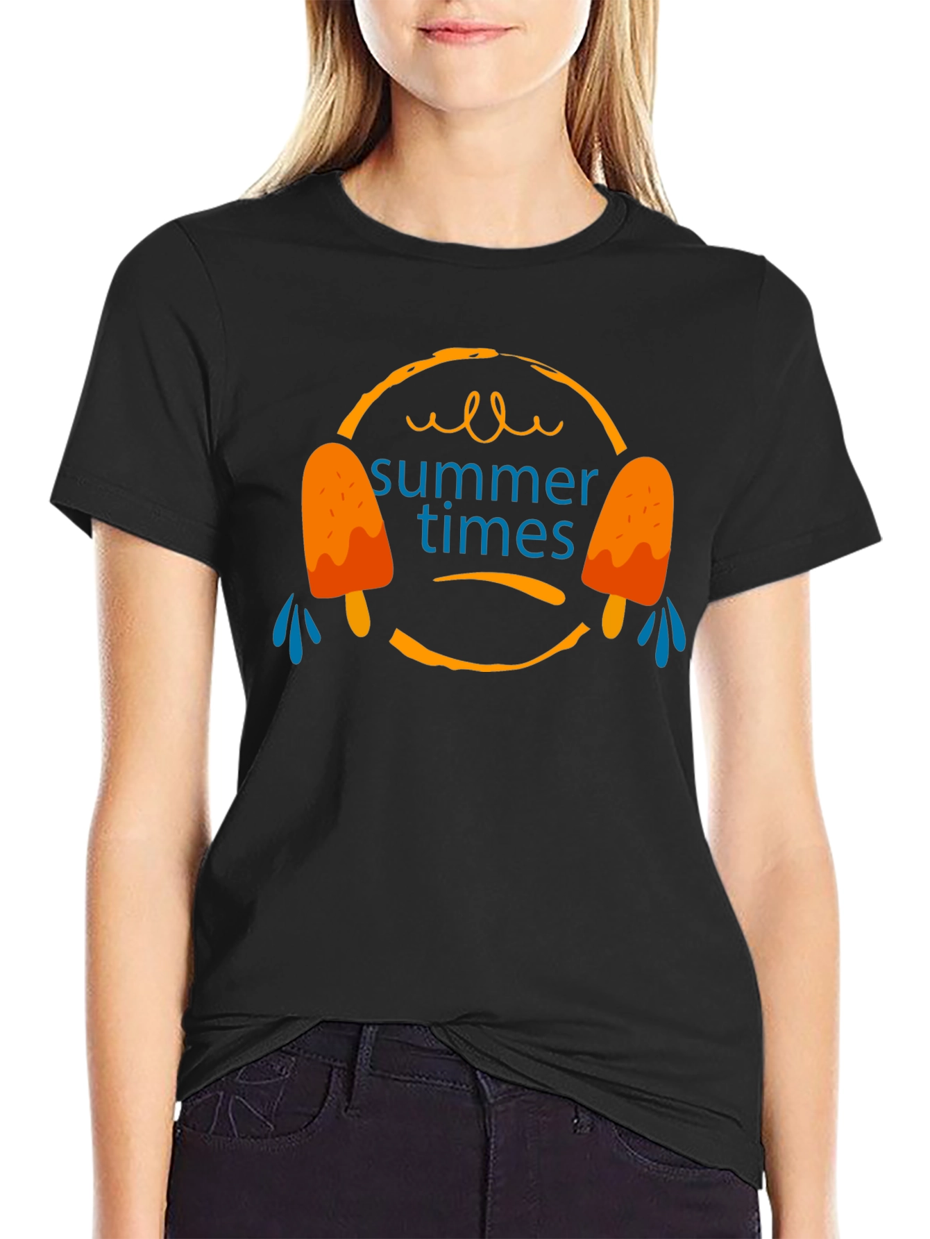 Camiseta Negra con Diseño de Verano Summertime