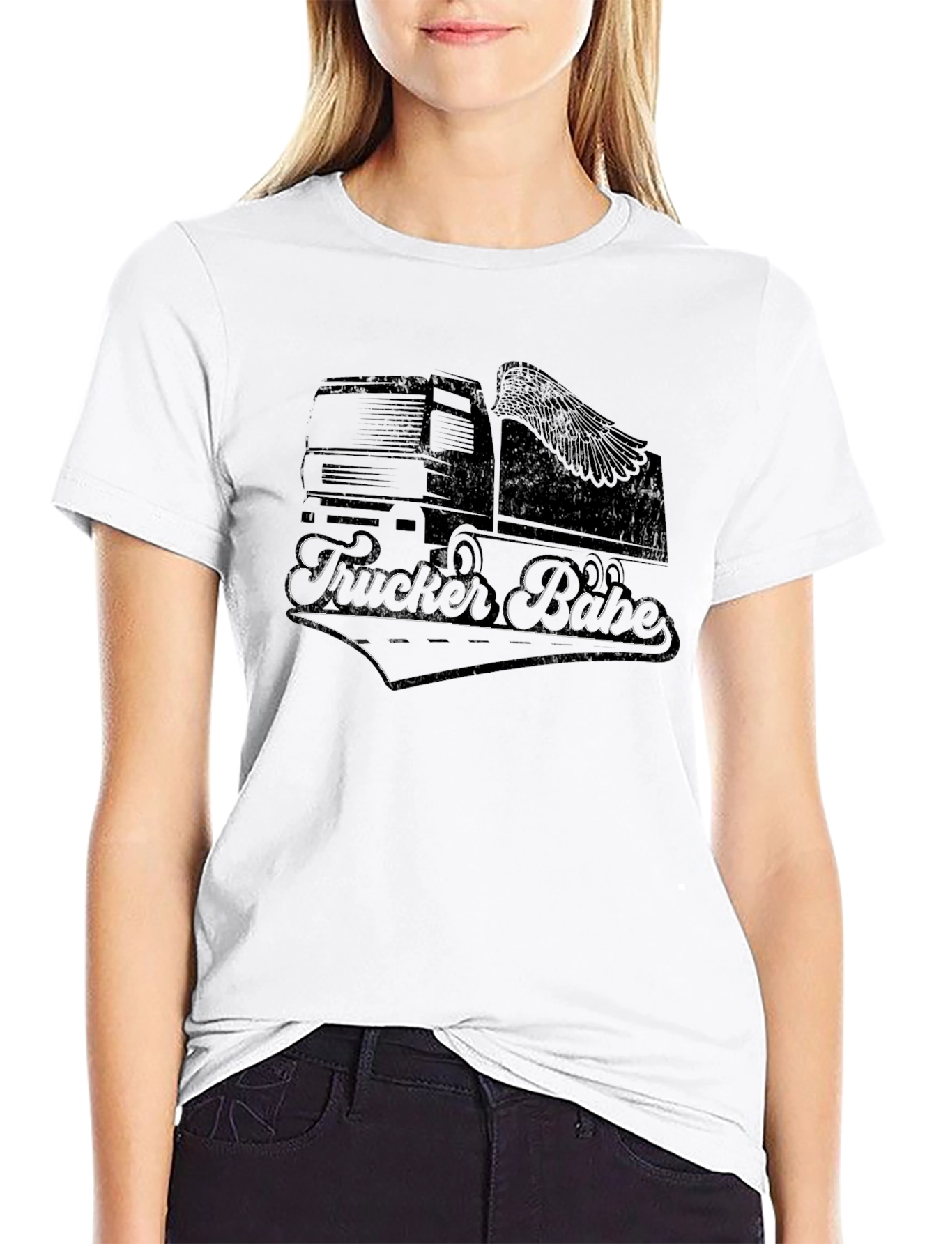 Camiseta Negra Trucker Babe para Hombre