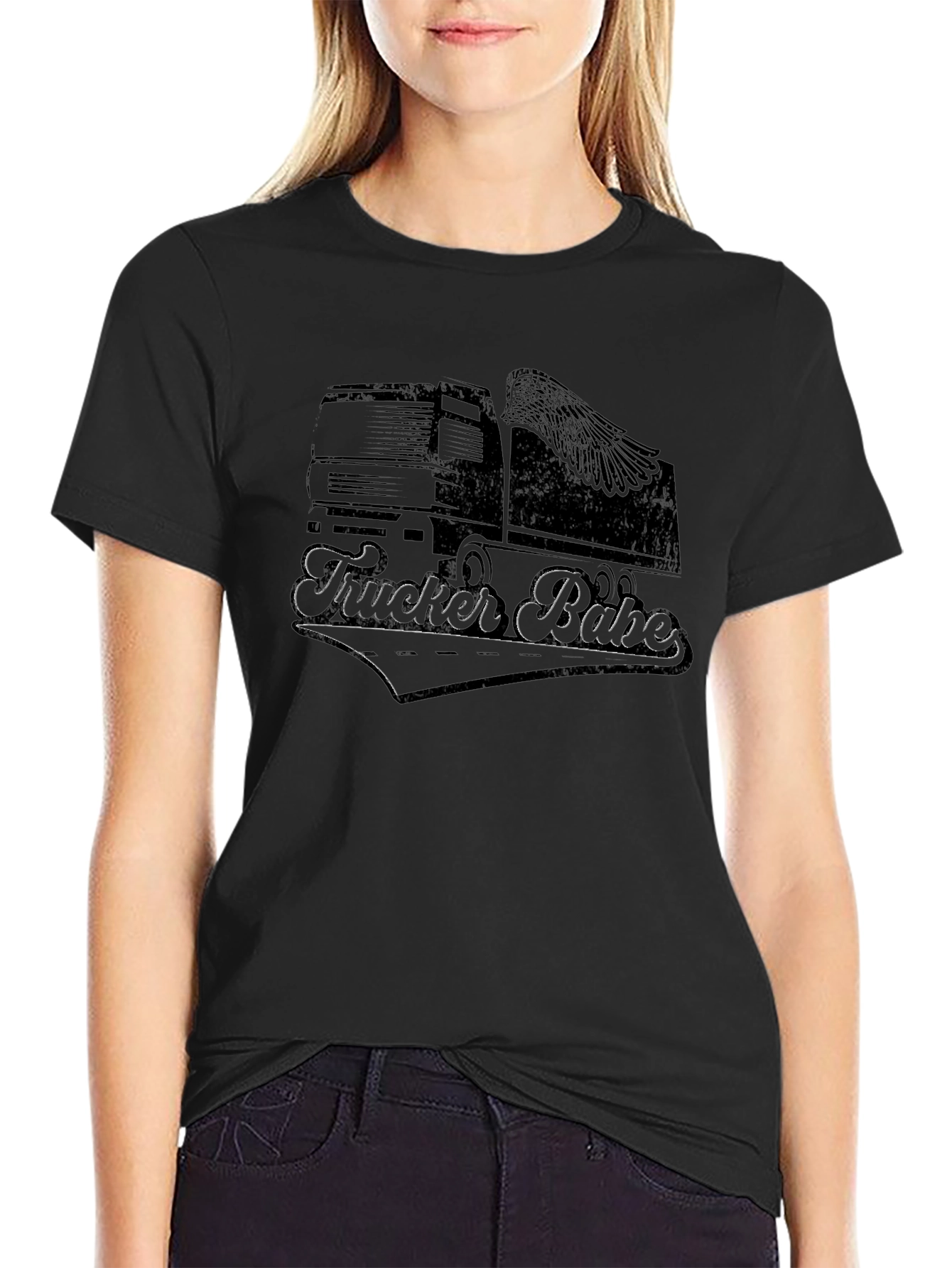 Camiseta Negra Trucker Babe para Hombre
