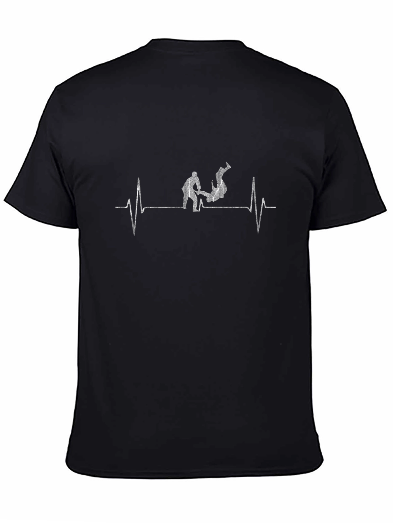 Camiseta Negra Jiu-Jitsu Ritmo Cardíaco