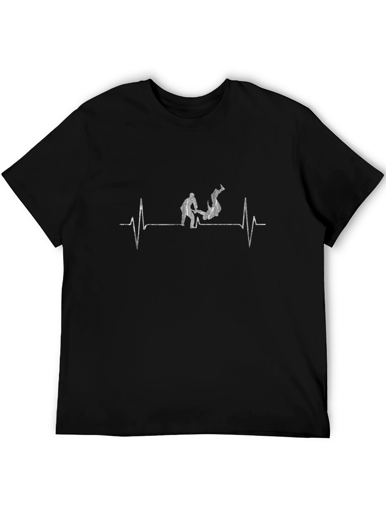 Camiseta Negra Jiu-Jitsu Ritmo Cardíaco