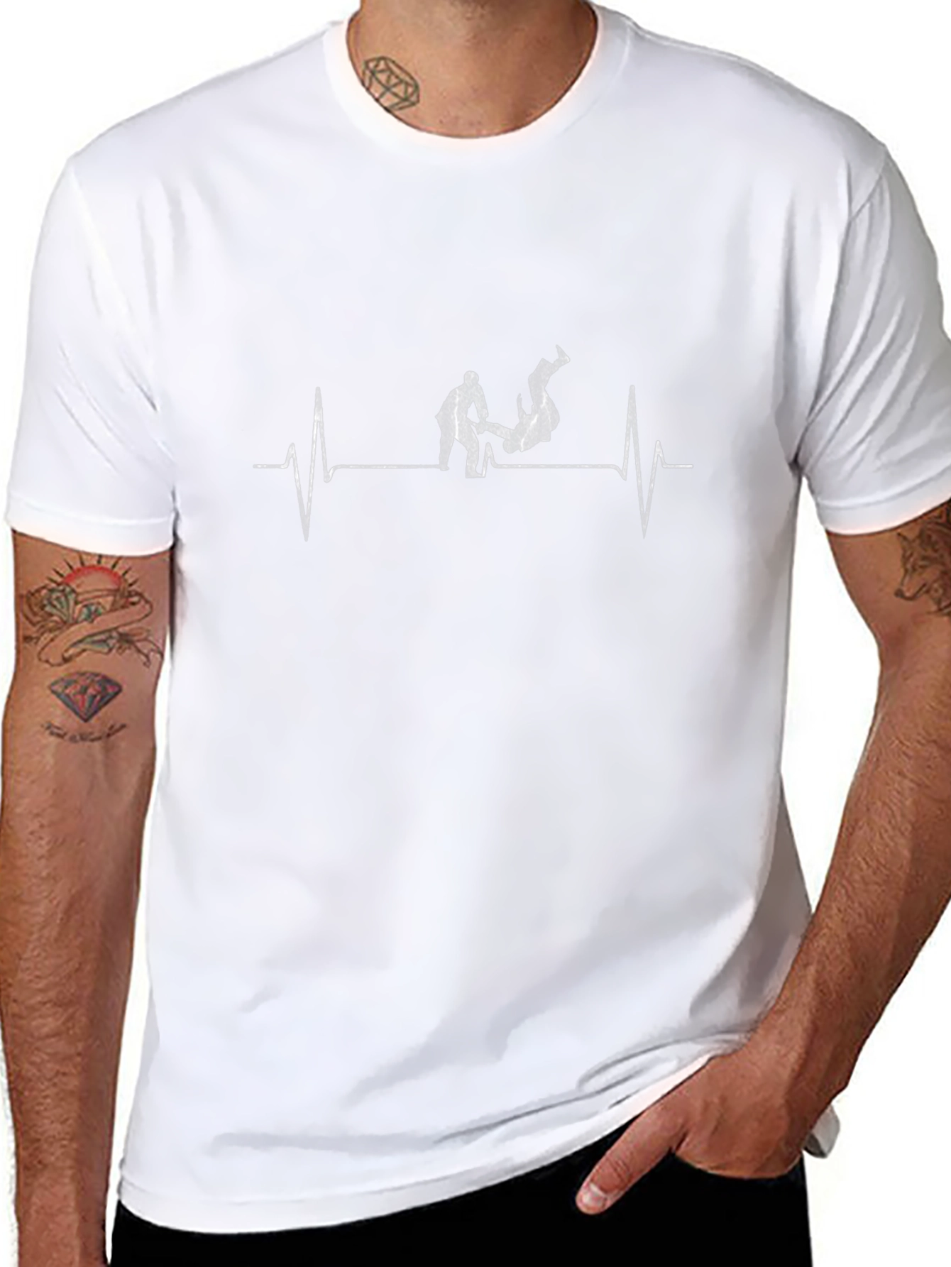 Camiseta Negra Jiu-Jitsu Ritmo Cardíaco