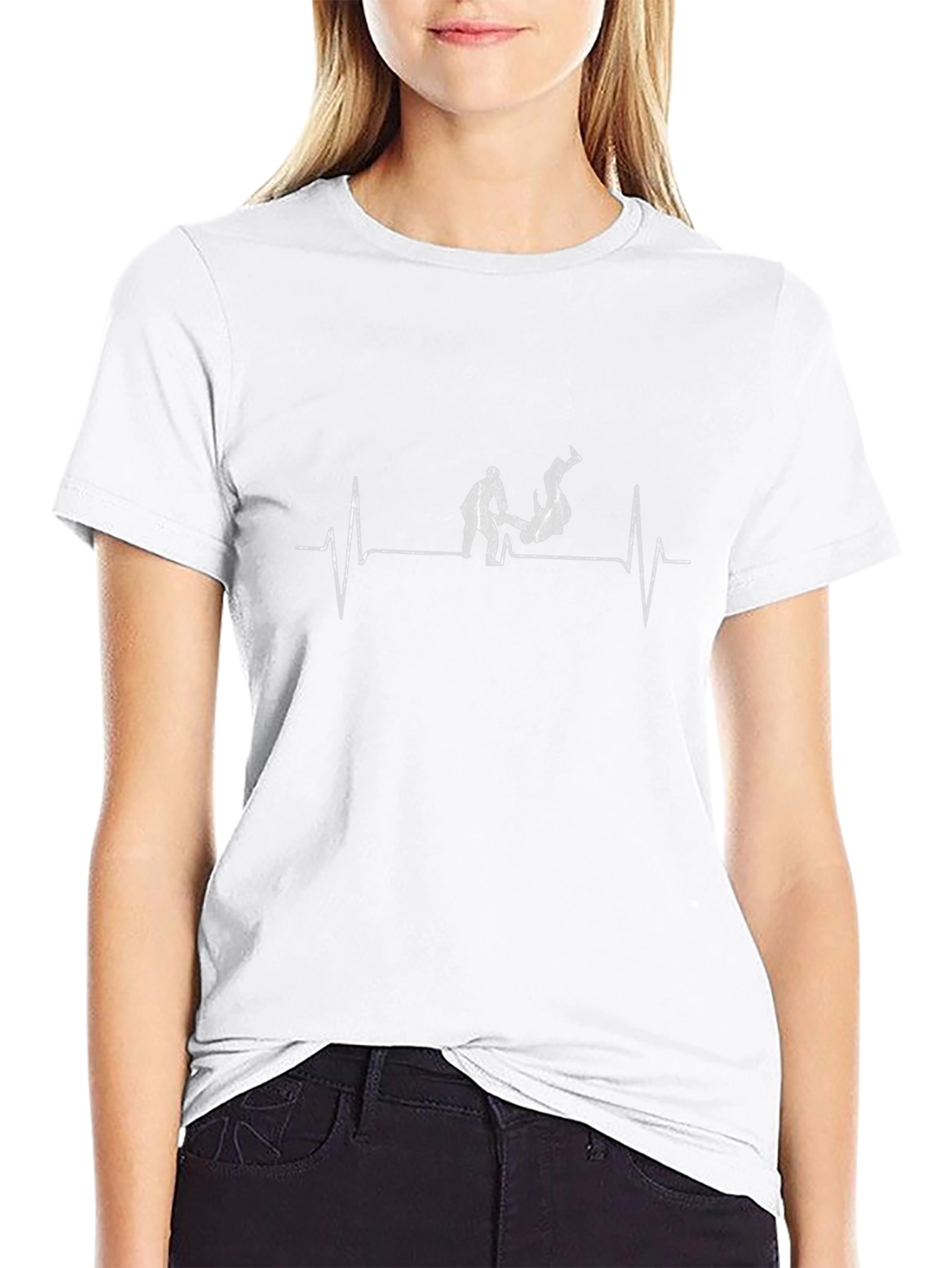 Camiseta Negra Jiu-Jitsu Ritmo Cardíaco