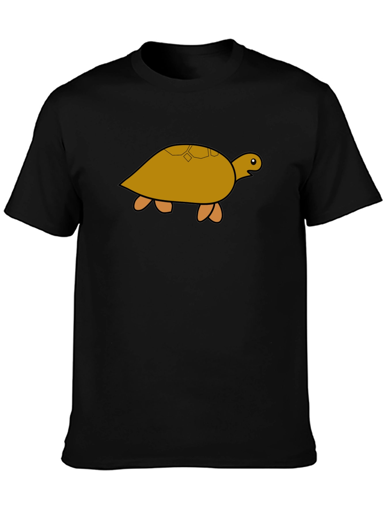 Camiseta Negra con Diseño de Tortuga Amarilla