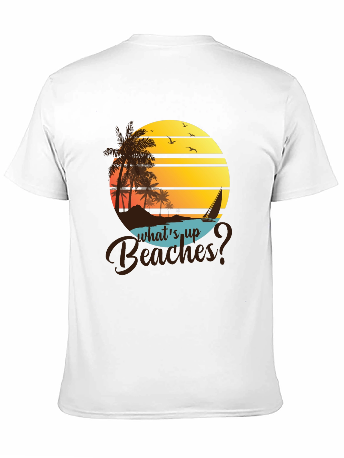 Camiseta Negra Playa Atardecer