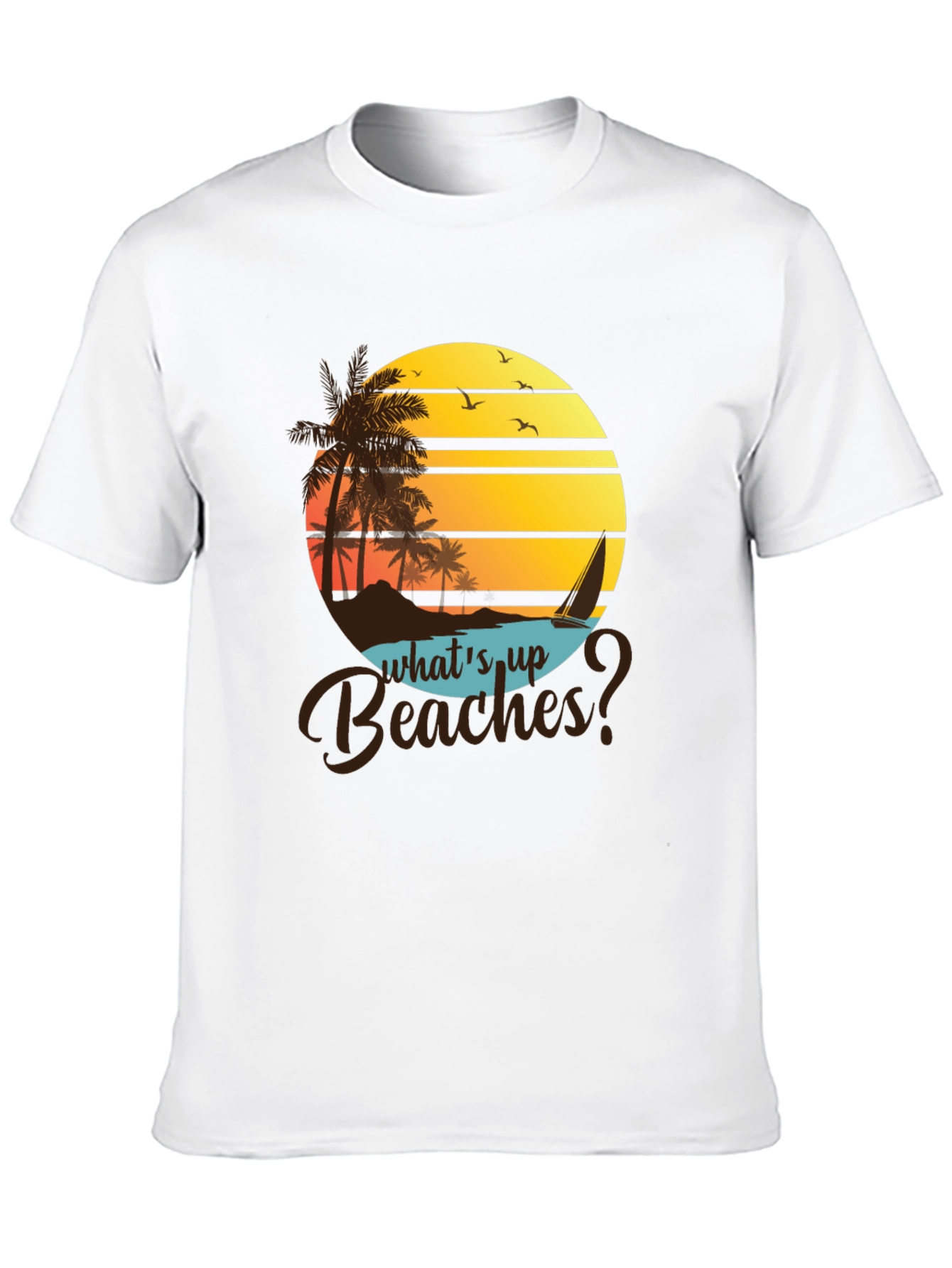 Camiseta Negra Playa Atardecer